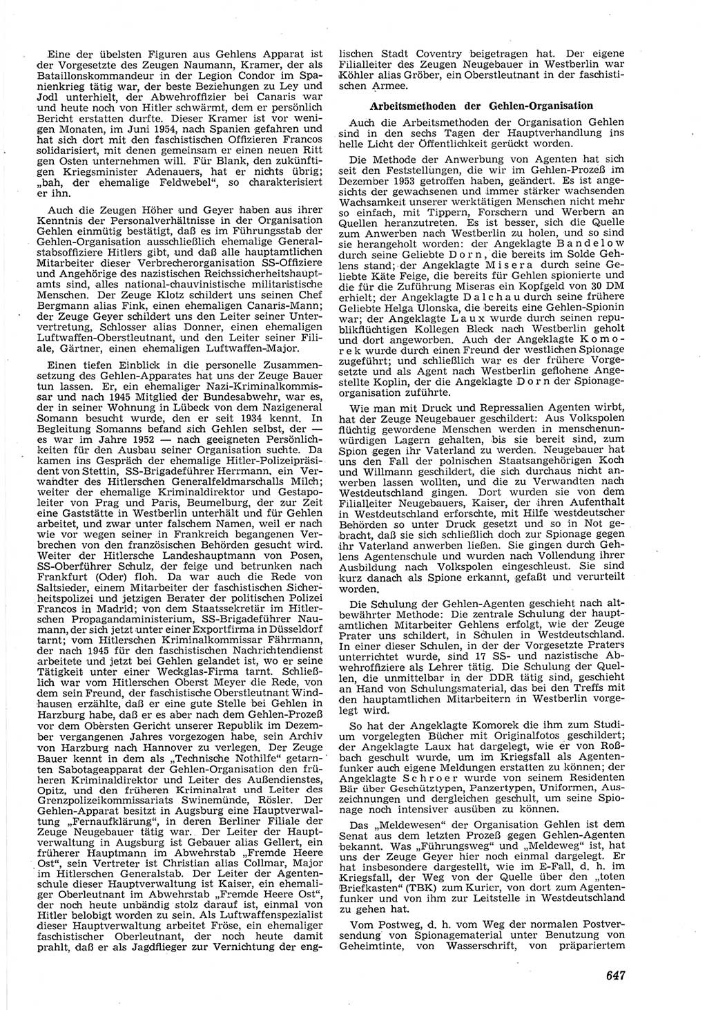 Neue Justiz (NJ), Zeitschrift für Recht und Rechtswissenschaft [Deutsche Demokratische Republik (DDR)], 8. Jahrgang 1954, Seite 647 (NJ DDR 1954, S. 647)