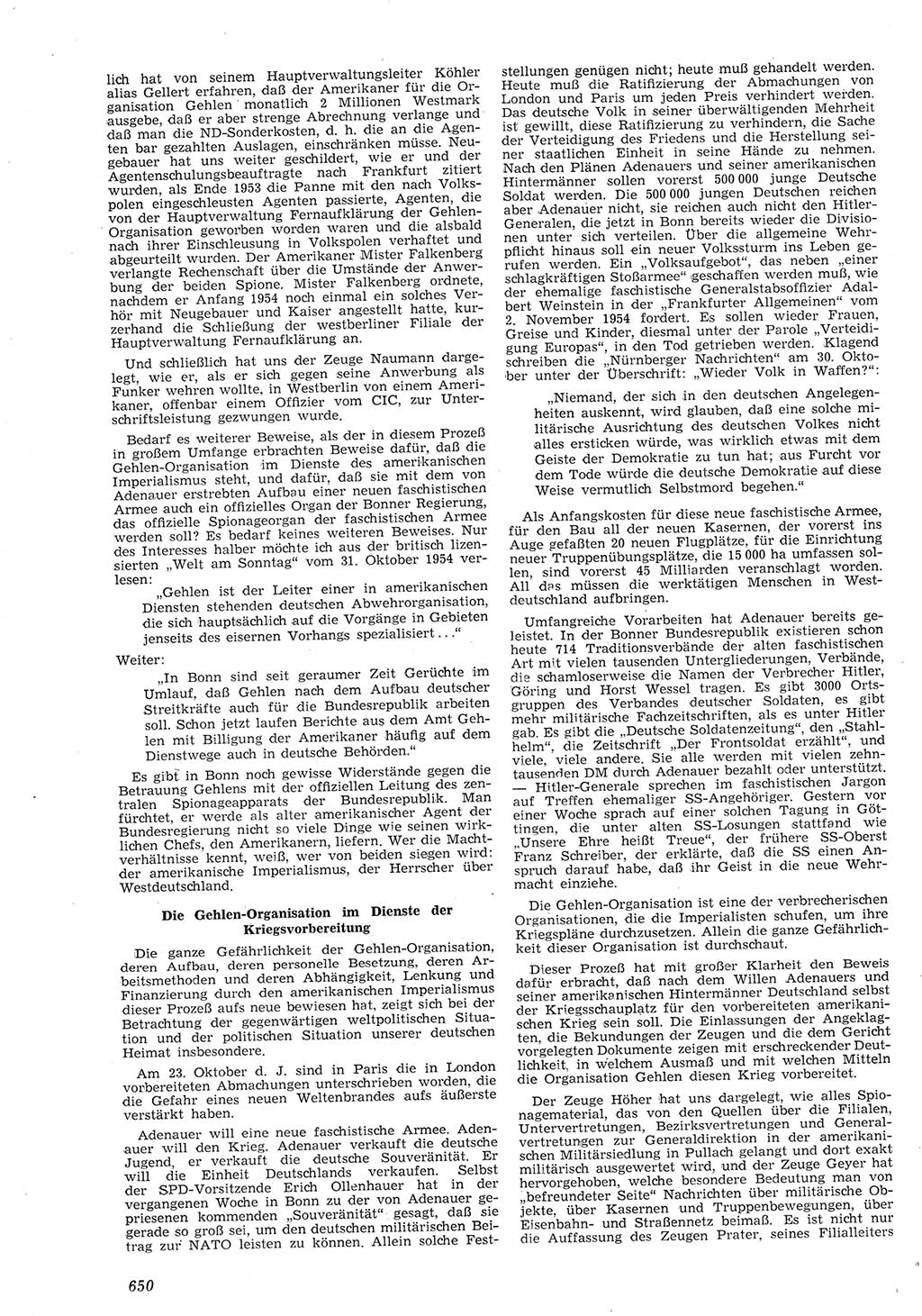 Neue Justiz (NJ), Zeitschrift für Recht und Rechtswissenschaft [Deutsche Demokratische Republik (DDR)], 8. Jahrgang 1954, Seite 650 (NJ DDR 1954, S. 650)