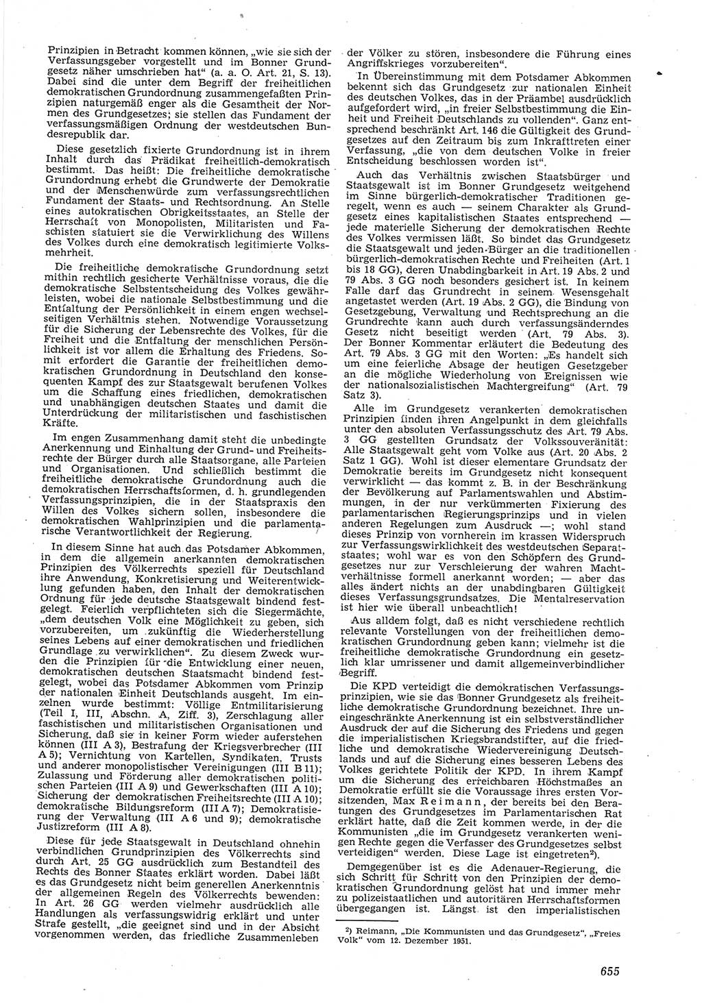 Neue Justiz (NJ), Zeitschrift für Recht und Rechtswissenschaft [Deutsche Demokratische Republik (DDR)], 8. Jahrgang 1954, Seite 655 (NJ DDR 1954, S. 655)