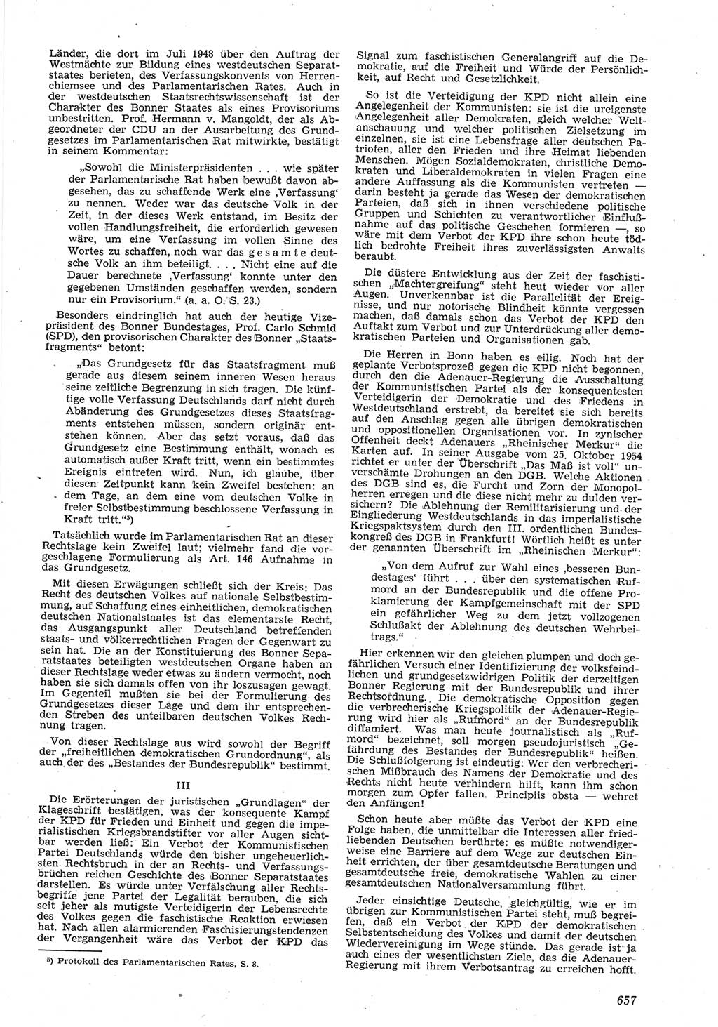 Neue Justiz (NJ), Zeitschrift für Recht und Rechtswissenschaft [Deutsche Demokratische Republik (DDR)], 8. Jahrgang 1954, Seite 657 (NJ DDR 1954, S. 657)