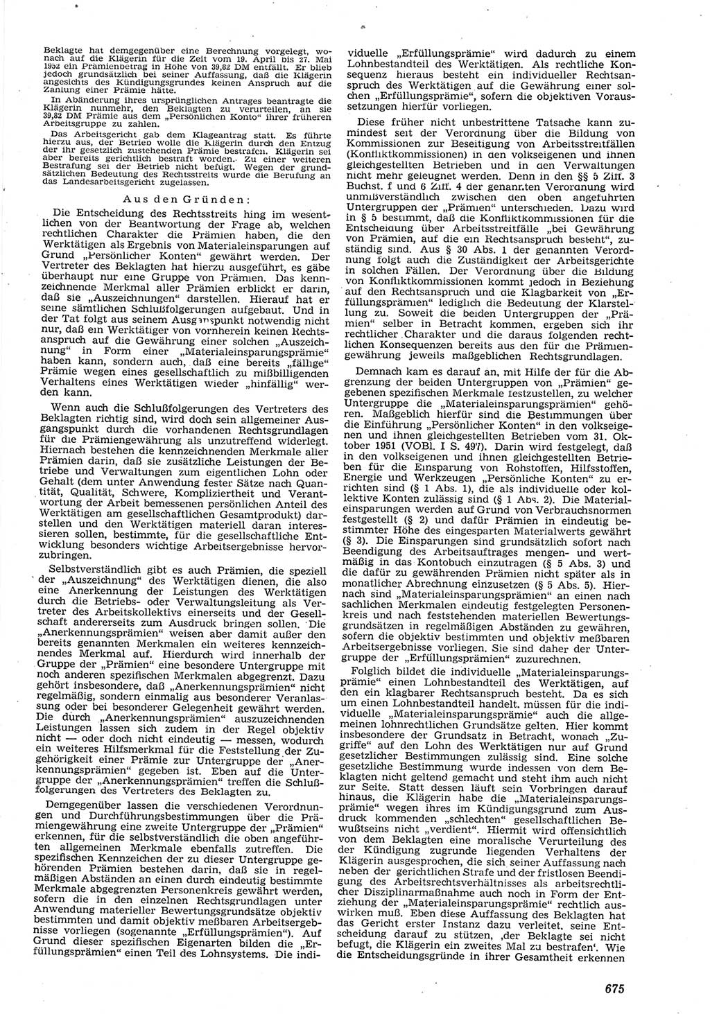Neue Justiz (NJ), Zeitschrift für Recht und Rechtswissenschaft [Deutsche Demokratische Republik (DDR)], 8. Jahrgang 1954, Seite 675 (NJ DDR 1954, S. 675)