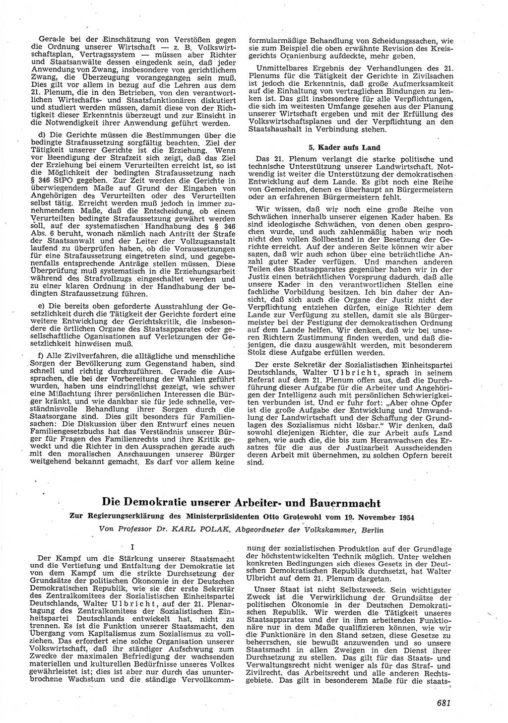 Neue Justiz (NJ), Zeitschrift für Recht und Rechtswissenschaft [Deutsche Demokratische Republik (DDR)], 8. Jahrgang 1954, Seite 681 (NJ DDR 1954, S. 681)