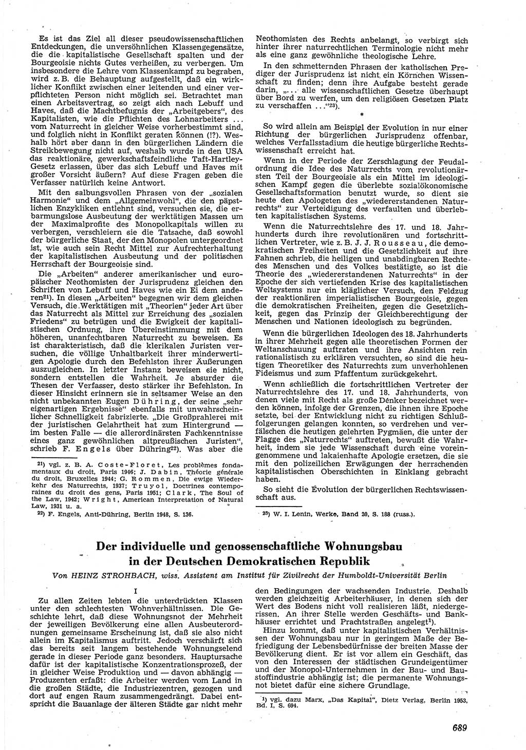 Neue Justiz (NJ), Zeitschrift für Recht und Rechtswissenschaft [Deutsche Demokratische Republik (DDR)], 8. Jahrgang 1954, Seite 689 (NJ DDR 1954, S. 689)