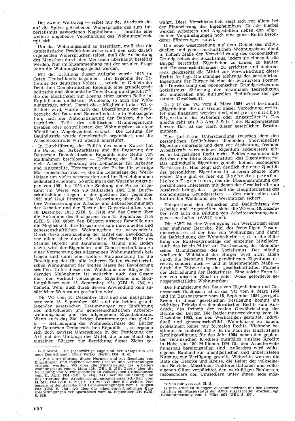 Neue Justiz (NJ), Zeitschrift für Recht und Rechtswissenschaft [Deutsche Demokratische Republik (DDR)], 8. Jahrgang 1954, Seite 690 (NJ DDR 1954, S. 690)