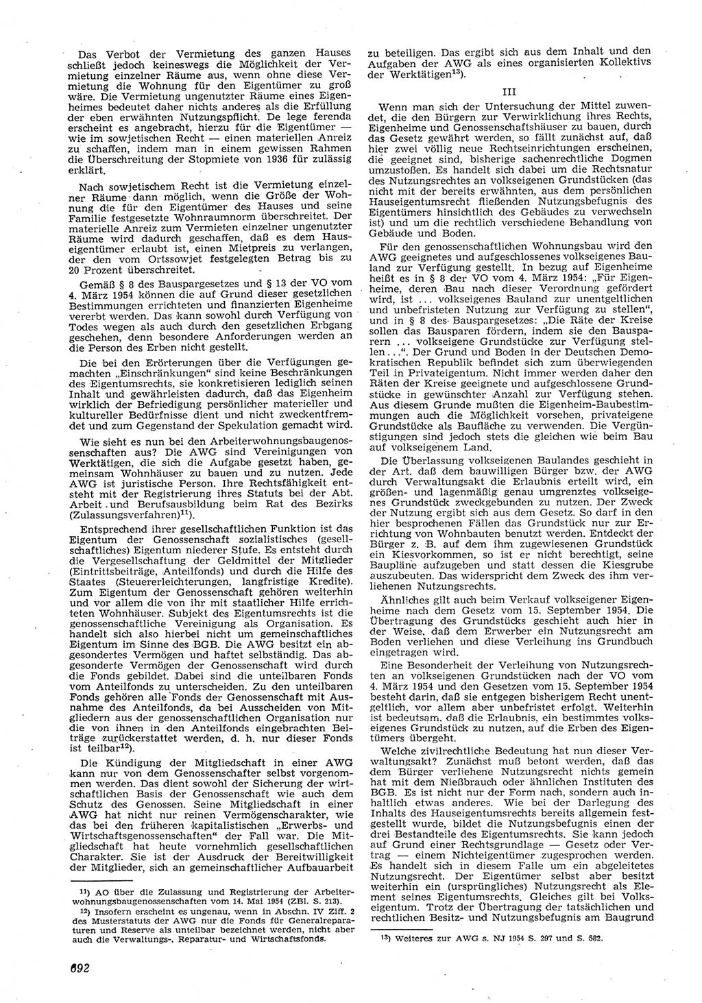 Neue Justiz (NJ), Zeitschrift für Recht und Rechtswissenschaft [Deutsche Demokratische Republik (DDR)], 8. Jahrgang 1954, Seite 692 (NJ DDR 1954, S. 692)