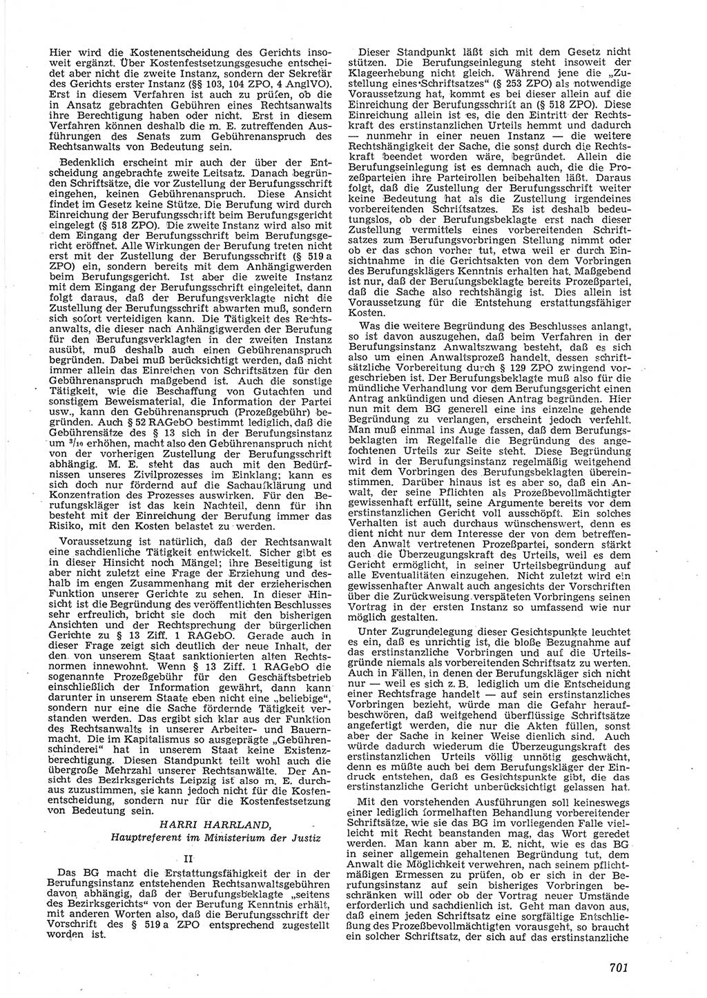 Neue Justiz (NJ), Zeitschrift für Recht und Rechtswissenschaft [Deutsche Demokratische Republik (DDR)], 8. Jahrgang 1954, Seite 701 (NJ DDR 1954, S. 701)
