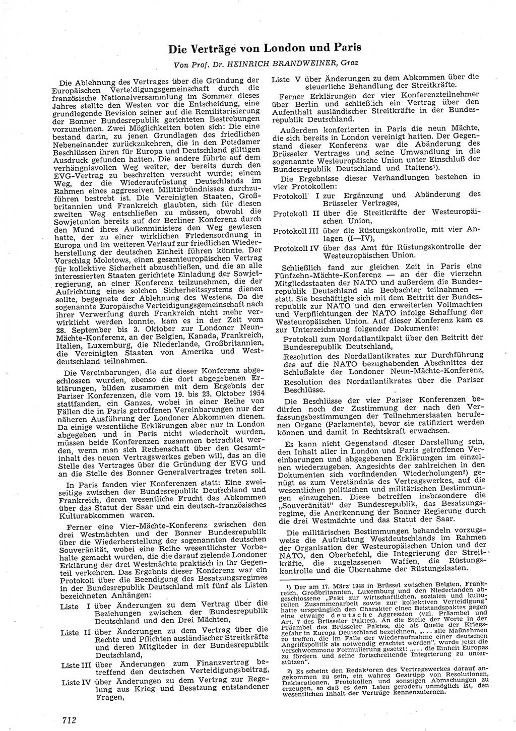 Neue Justiz (NJ), Zeitschrift für Recht und Rechtswissenschaft [Deutsche Demokratische Republik (DDR)], 8. Jahrgang 1954, Seite 712 (NJ DDR 1954, S. 712)