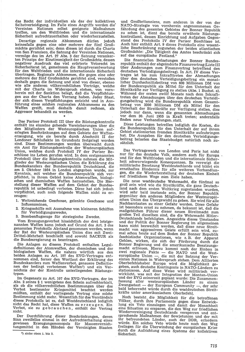 Neue Justiz (NJ), Zeitschrift für Recht und Rechtswissenschaft [Deutsche Demokratische Republik (DDR)], 8. Jahrgang 1954, Seite 715 (NJ DDR 1954, S. 715)