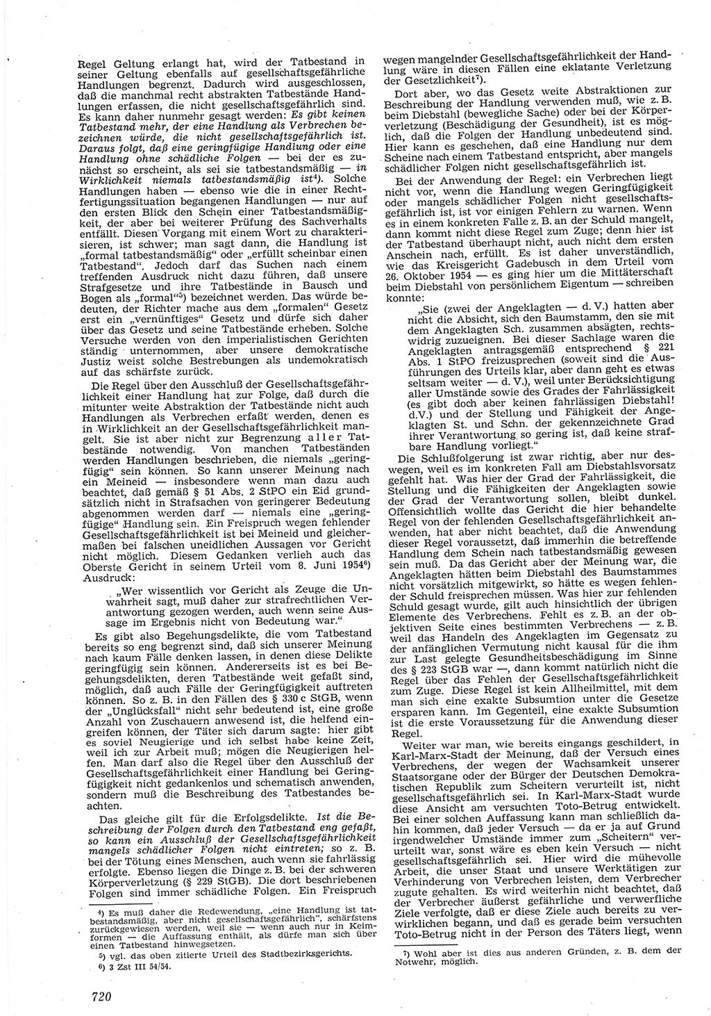 Neue Justiz (NJ), Zeitschrift für Recht und Rechtswissenschaft [Deutsche Demokratische Republik (DDR)], 8. Jahrgang 1954, Seite 720 (NJ DDR 1954, S. 720)