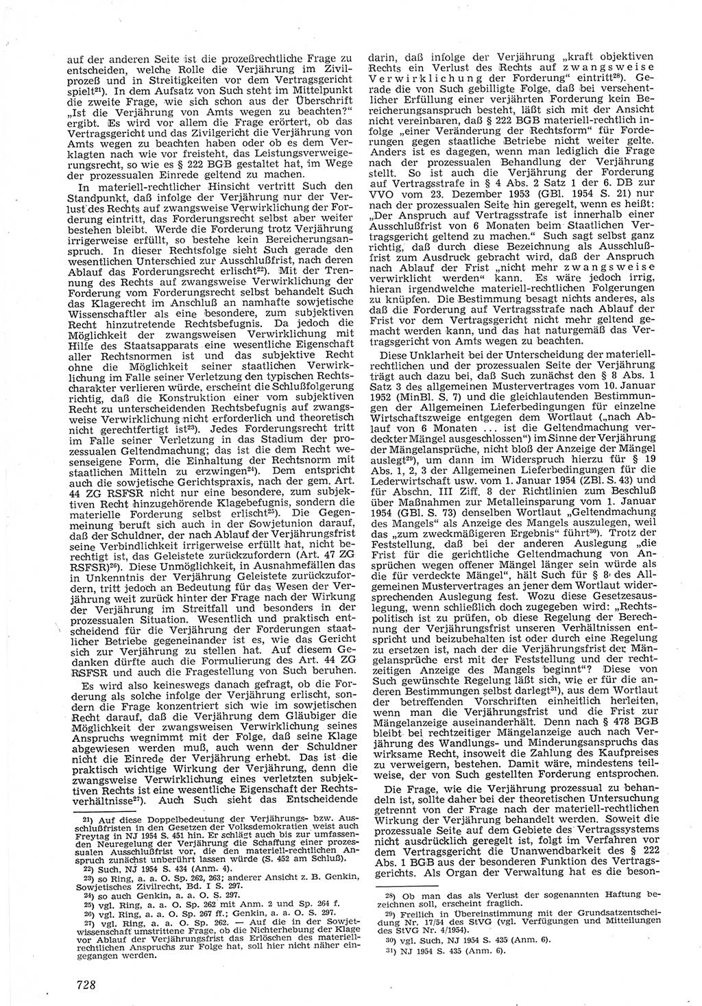Neue Justiz (NJ), Zeitschrift für Recht und Rechtswissenschaft [Deutsche Demokratische Republik (DDR)], 8. Jahrgang 1954, Seite 728 (NJ DDR 1954, S. 728)