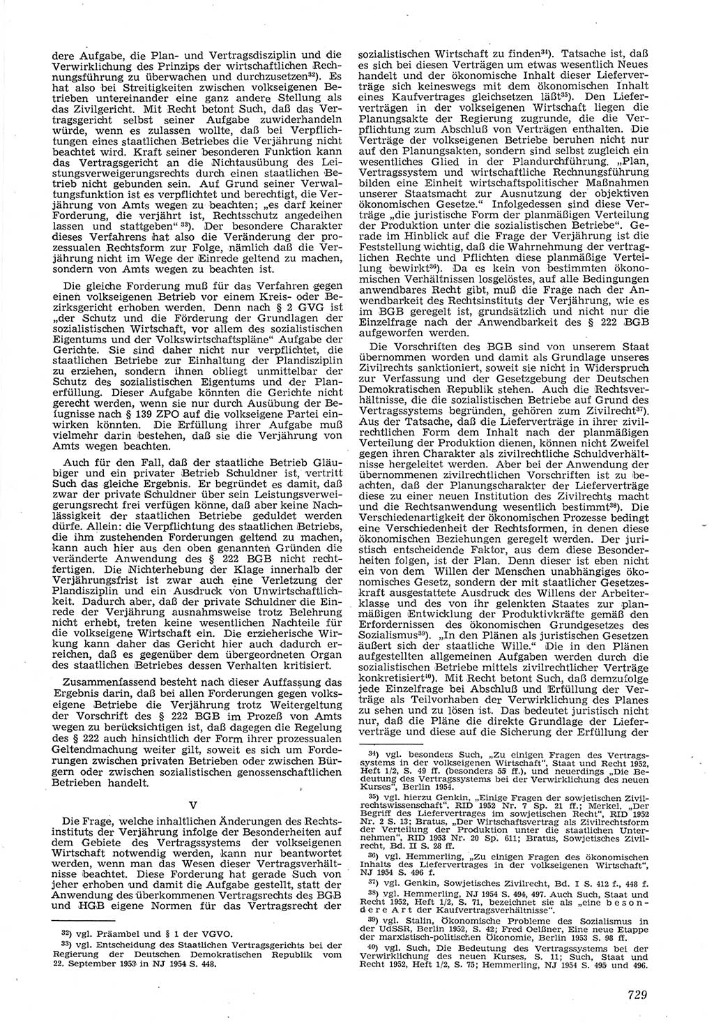 Neue Justiz (NJ), Zeitschrift für Recht und Rechtswissenschaft [Deutsche Demokratische Republik (DDR)], 8. Jahrgang 1954, Seite 729 (NJ DDR 1954, S. 729)