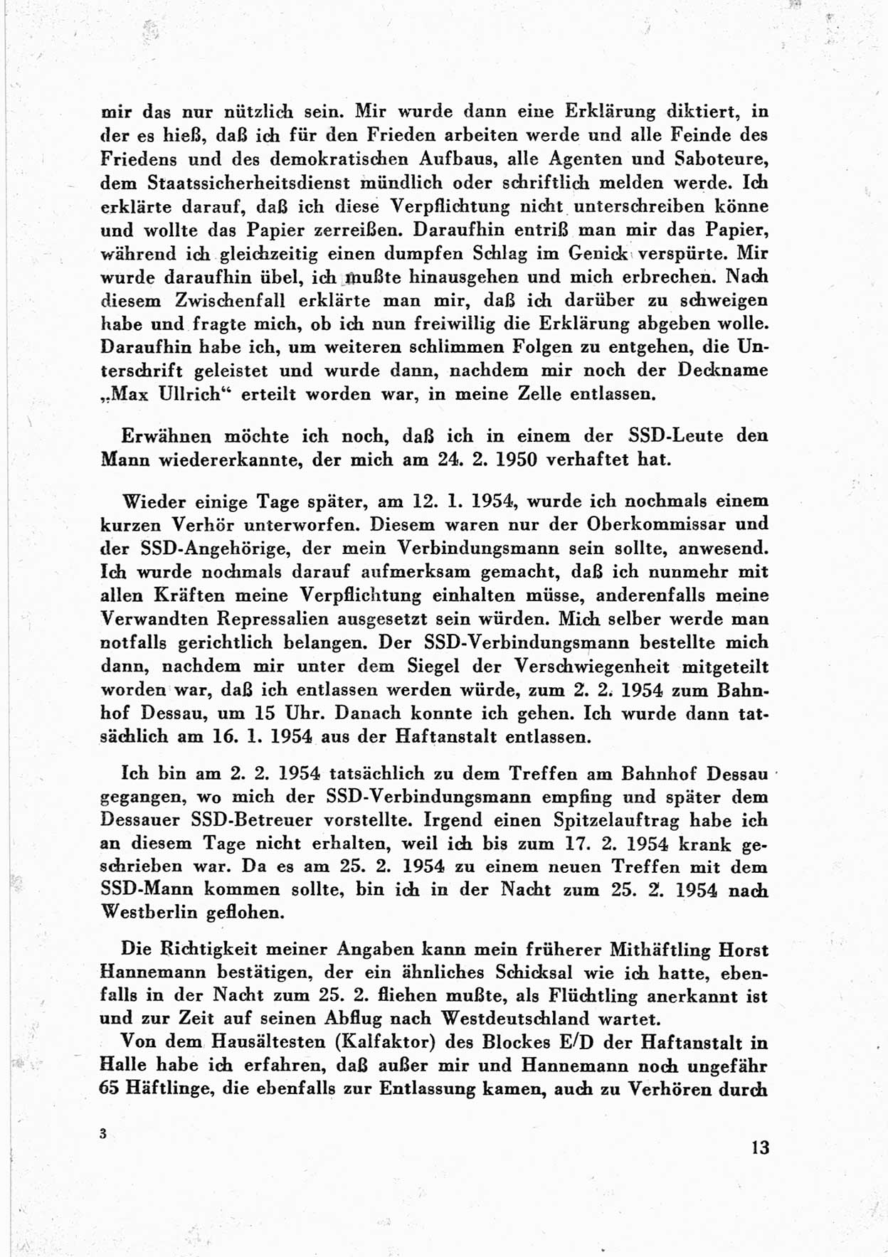 Dokumente des Unrechts, das SED-Regime [Deutsche Demokratische Republik (DDR)] in der Praxis, neue Folge, herausgegeben vom Bundesministerium für gesamtdeutsche Fragen (BMG) [Bundesrepublik Deutschland (BRD)], Bonn 1955, Seite 13 (Dok. UnR. SED-Reg. DDR BMG BRD 1955, S. 13)