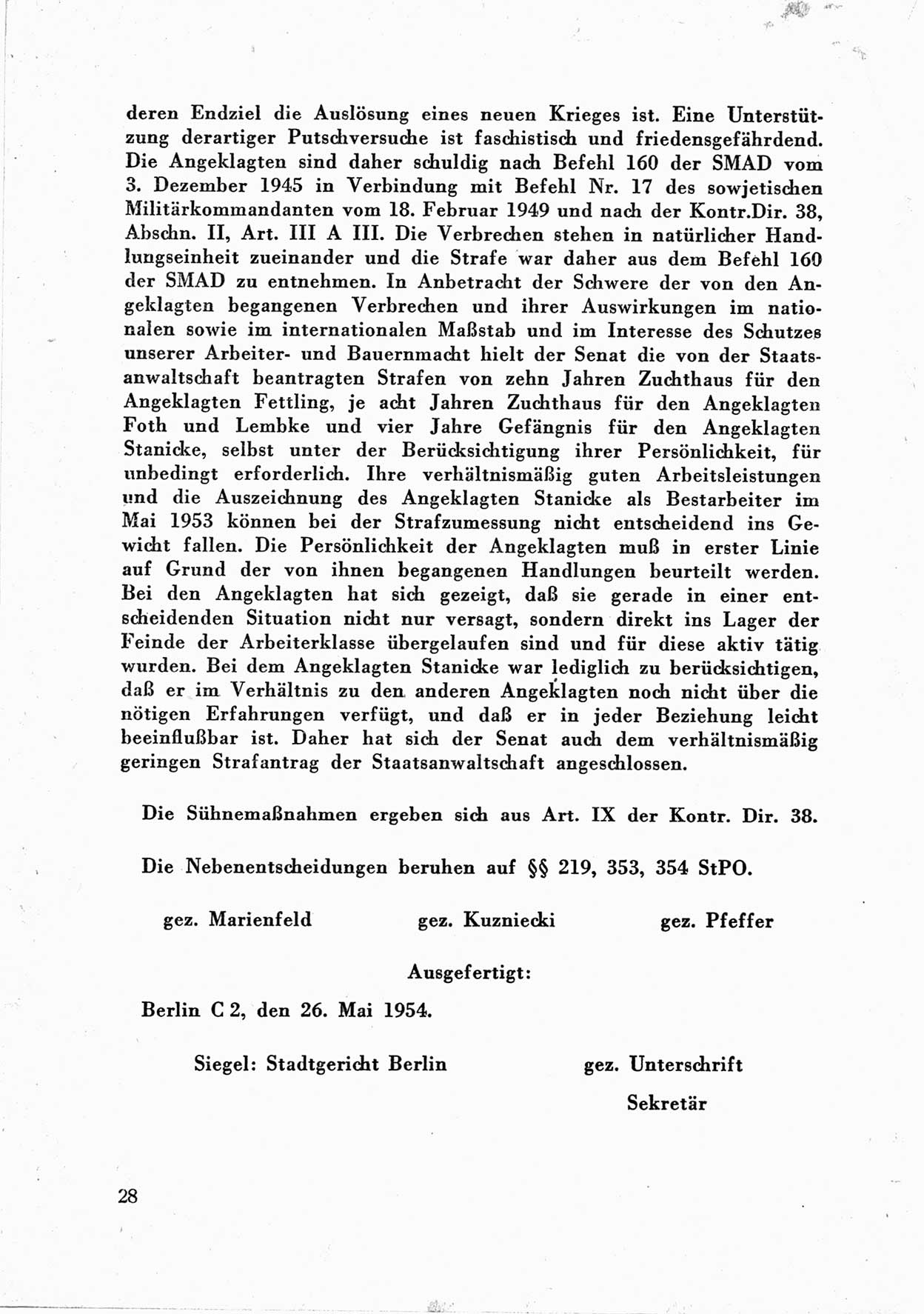 Dokumente des Unrechts, das SED-Regime [Deutsche Demokratische Republik (DDR)] in der Praxis, neue Folge, herausgegeben vom Bundesministerium für gesamtdeutsche Fragen (BMG) [Bundesrepublik Deutschland (BRD)], Bonn 1955, Seite 28 (Dok. UnR. SED-Reg. DDR BMG BRD 1955, S. 28)