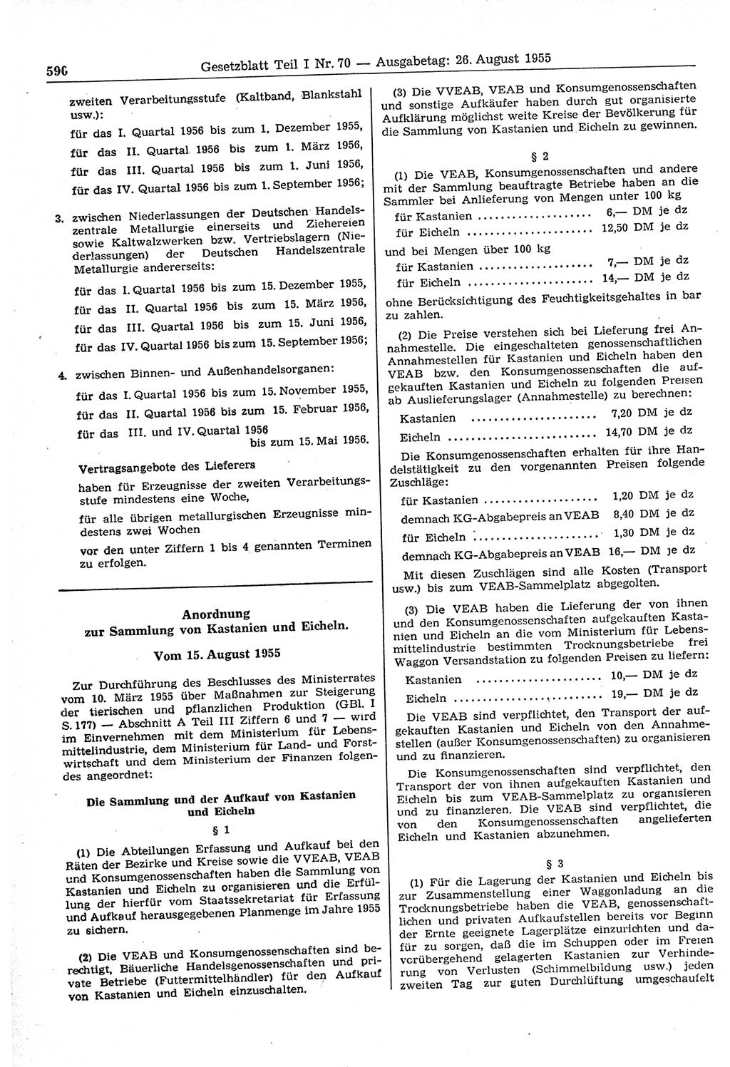 Gesetzblatt (GBl.) der Deutschen Demokratischen Republik (DDR) Teil Ⅰ 1955, Seite 590 (GBl. DDR Ⅰ 1955, S. 590)