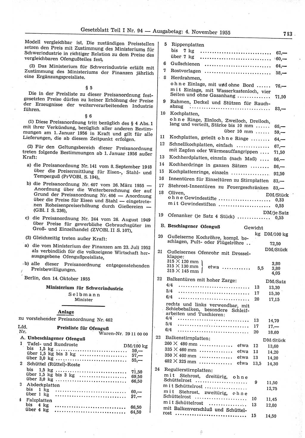 Gesetzblatt (GBl.) der Deutschen Demokratischen Republik (DDR) Teil Ⅰ 1955, Seite 743 (GBl. DDR Ⅰ 1955, S. 743)