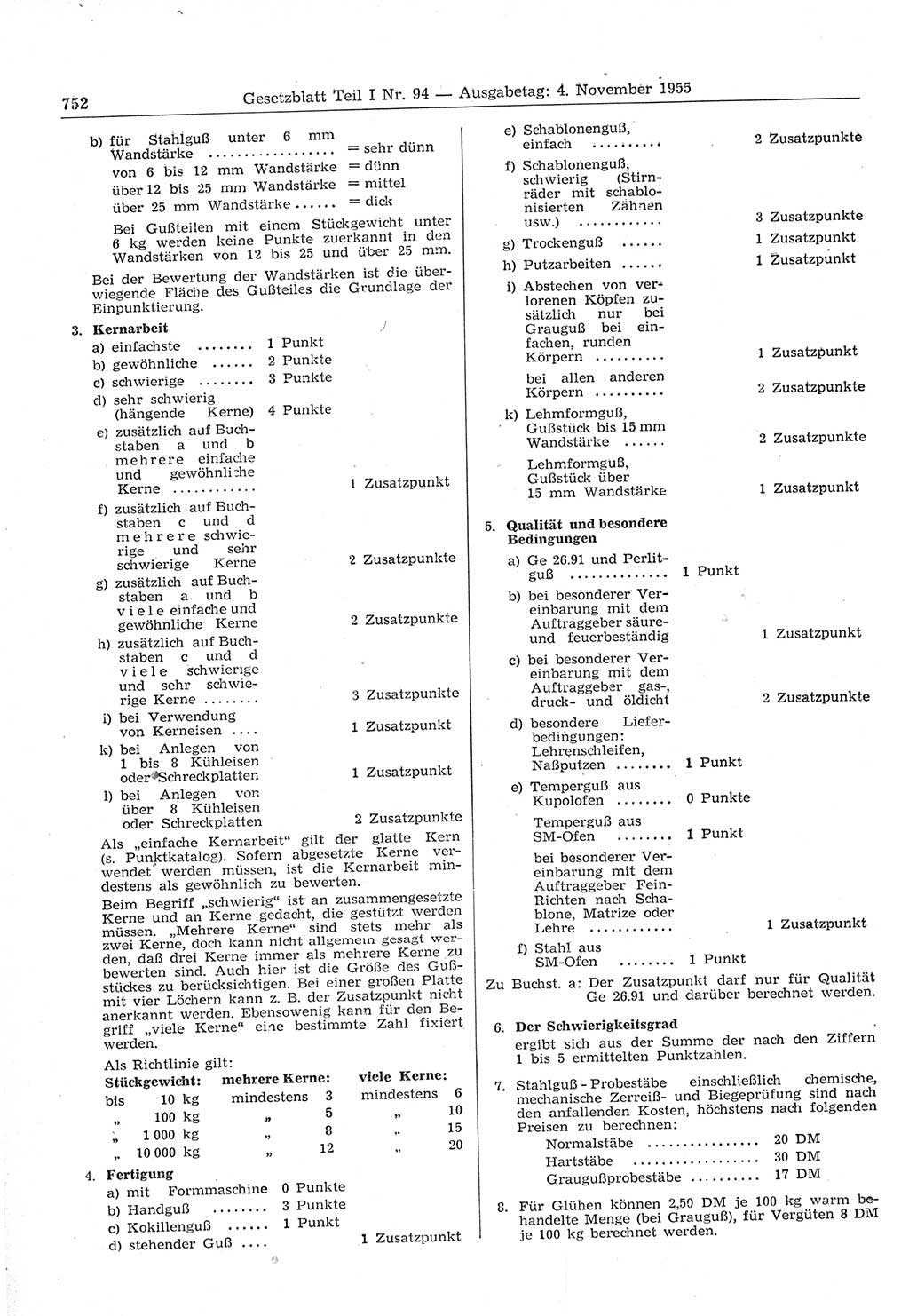 Gesetzblatt (GBl.) der Deutschen Demokratischen Republik (DDR) Teil Ⅰ 1955, Seite 752 (GBl. DDR Ⅰ 1955, S. 752)