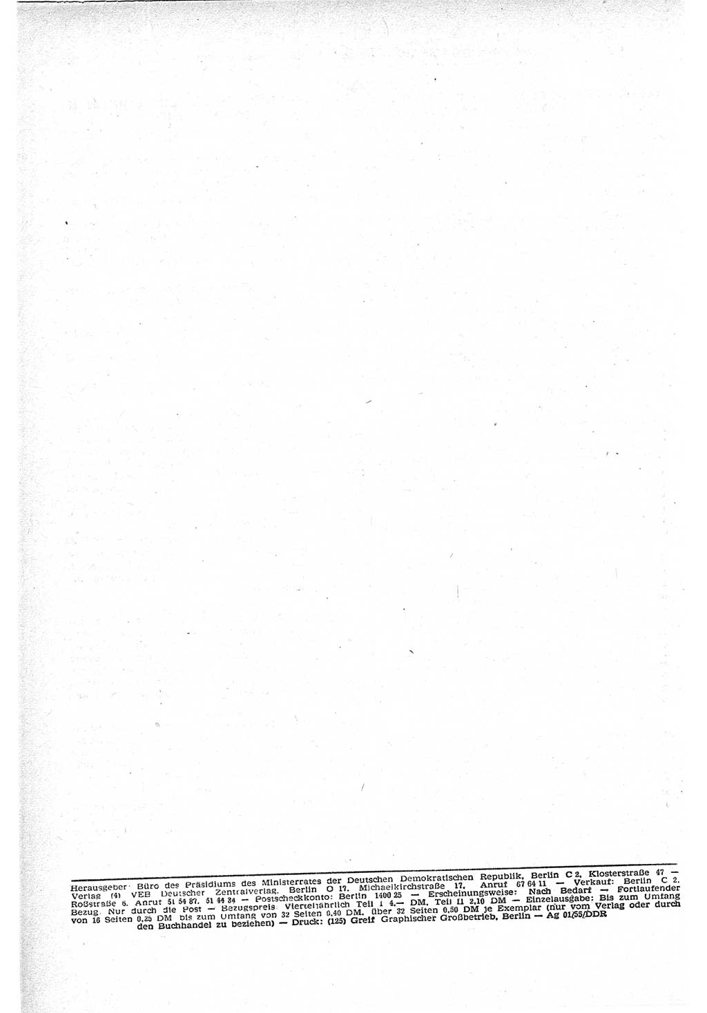 Gesetzblatt (GBl.) der Deutschen Demokratischen Republik (DDR) Teil Ⅰ 1955, Seite 920 (GBl. DDR Ⅰ 1955, S. 920)