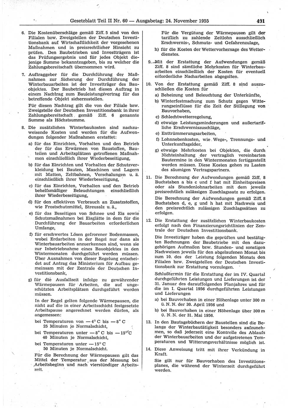 Gesetzblatt (GBl.) der Deutschen Demokratischen Republik (DDR) Teil ⅠⅠ 1955, Seite 401 (GBl. DDR ⅠⅠ 1955, S. 401)