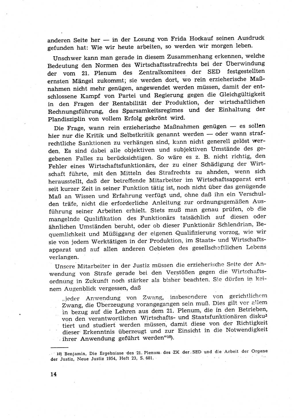 Materialien zum Strafrecht, Besonderer Teil [Deutsche Demokratische Republik (DDR)] 1955, Seite 14 (Mat. Strafr. BT DDR 1955, S. 14)