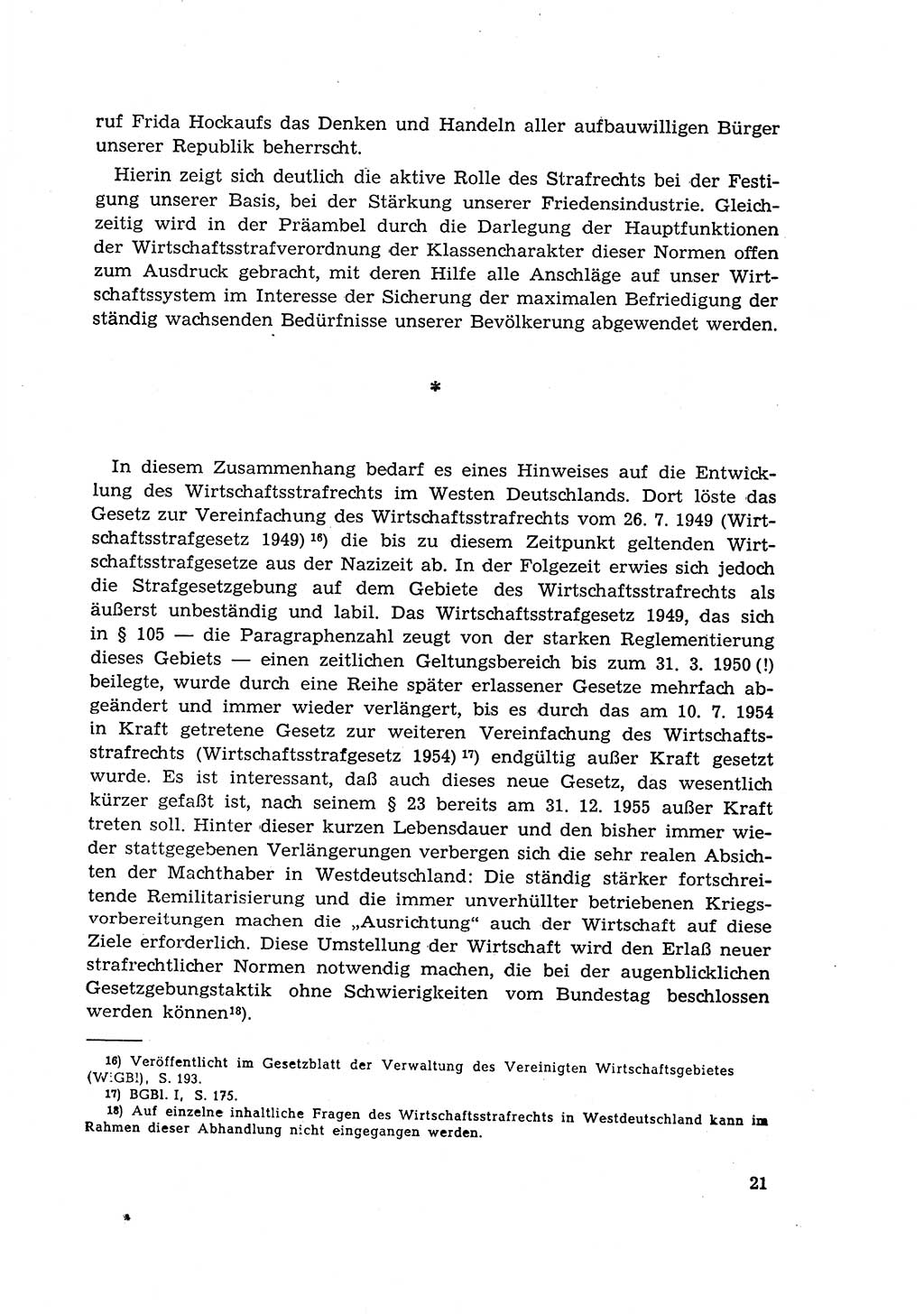 Materialien zum Strafrecht, Besonderer Teil [Deutsche Demokratische Republik (DDR)] 1955, Seite 21 (Mat. Strafr. BT DDR 1955, S. 21)