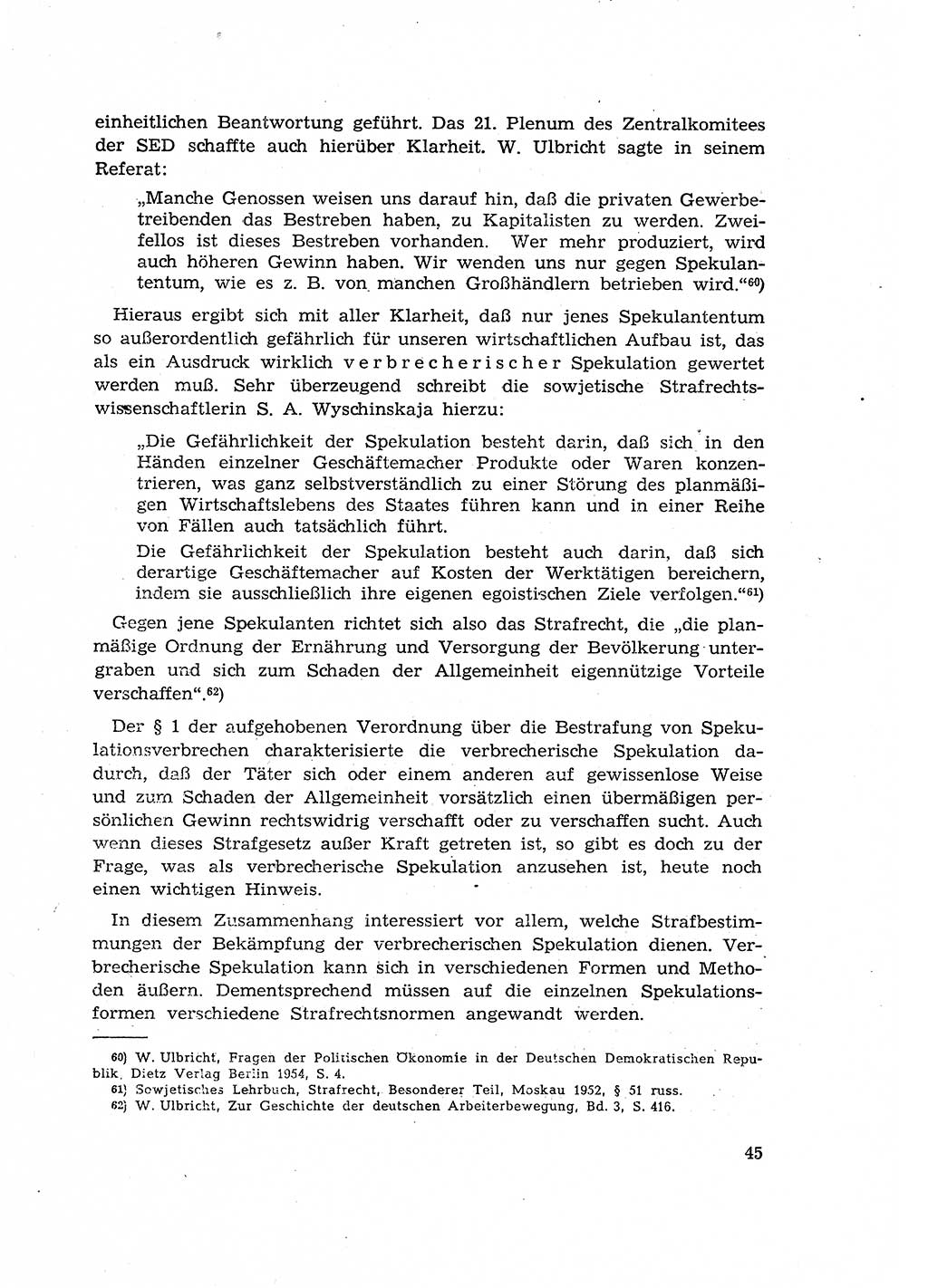 Materialien zum Strafrecht, Besonderer Teil [Deutsche Demokratische Republik (DDR)] 1955, Seite 45 (Mat. Strafr. BT DDR 1955, S. 45)