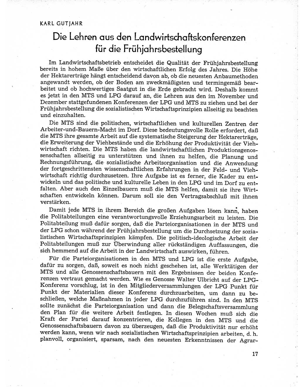 Neuer Weg (NW), Organ des Zentralkomitees (ZK) der SED (Sozialistische Einheitspartei Deutschlands) für Fragen des Parteiaufbaus und des Parteilebens, 10. Jahrgang [Deutsche Demokratische Republik (DDR)] 1955, Seite 17 (NW ZK SED DDR 1955, S. 17)