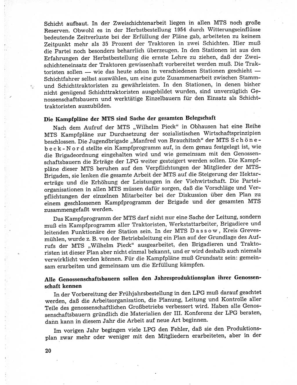 Neuer Weg (NW), Organ des Zentralkomitees (ZK) der SED (Sozialistische Einheitspartei Deutschlands) für Fragen des Parteiaufbaus und des Parteilebens, 10. Jahrgang [Deutsche Demokratische Republik (DDR)] 1955, Seite 20 (NW ZK SED DDR 1955, S. 20)
