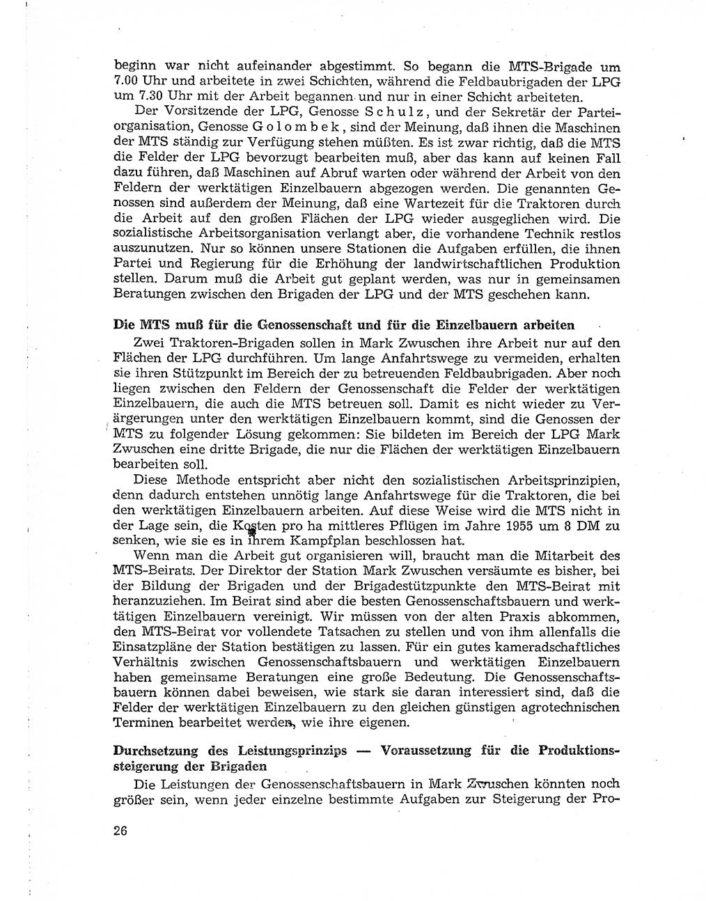 Neuer Weg (NW), Organ des Zentralkomitees (ZK) der SED (Sozialistische Einheitspartei Deutschlands) für Fragen des Parteiaufbaus und des Parteilebens, 10. Jahrgang [Deutsche Demokratische Republik (DDR)] 1955, Seite 26 (NW ZK SED DDR 1955, S. 26)