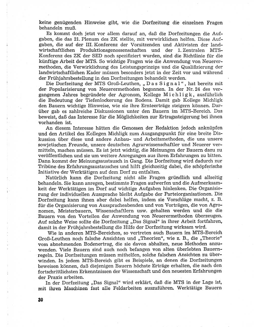Neuer Weg (NW), Organ des Zentralkomitees (ZK) der SED (Sozialistische Einheitspartei Deutschlands) für Fragen des Parteiaufbaus und des Parteilebens, 10. Jahrgang [Deutsche Demokratische Republik (DDR)] 1955, Seite 30 (NW ZK SED DDR 1955, S. 30)