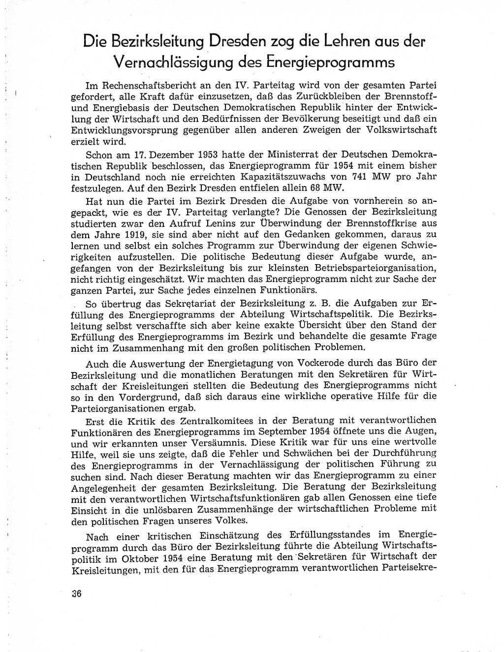 Neuer Weg (NW), Organ des Zentralkomitees (ZK) der SED (Sozialistische Einheitspartei Deutschlands) für Fragen des Parteiaufbaus und des Parteilebens, 10. Jahrgang [Deutsche Demokratische Republik (DDR)] 1955, Seite 36 (NW ZK SED DDR 1955, S. 36)