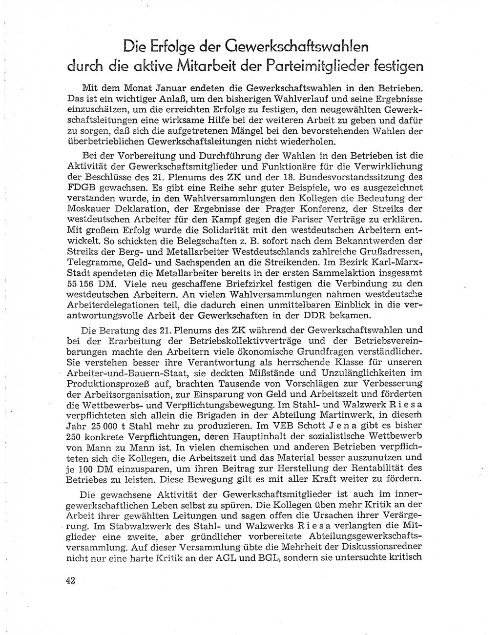 Neuer Weg (NW), Organ des Zentralkomitees (ZK) der SED (Sozialistische Einheitspartei Deutschlands) für Fragen des Parteiaufbaus und des Parteilebens, 10. Jahrgang [Deutsche Demokratische Republik (DDR)] 1955, Seite 42 (NW ZK SED DDR 1955, S. 42)