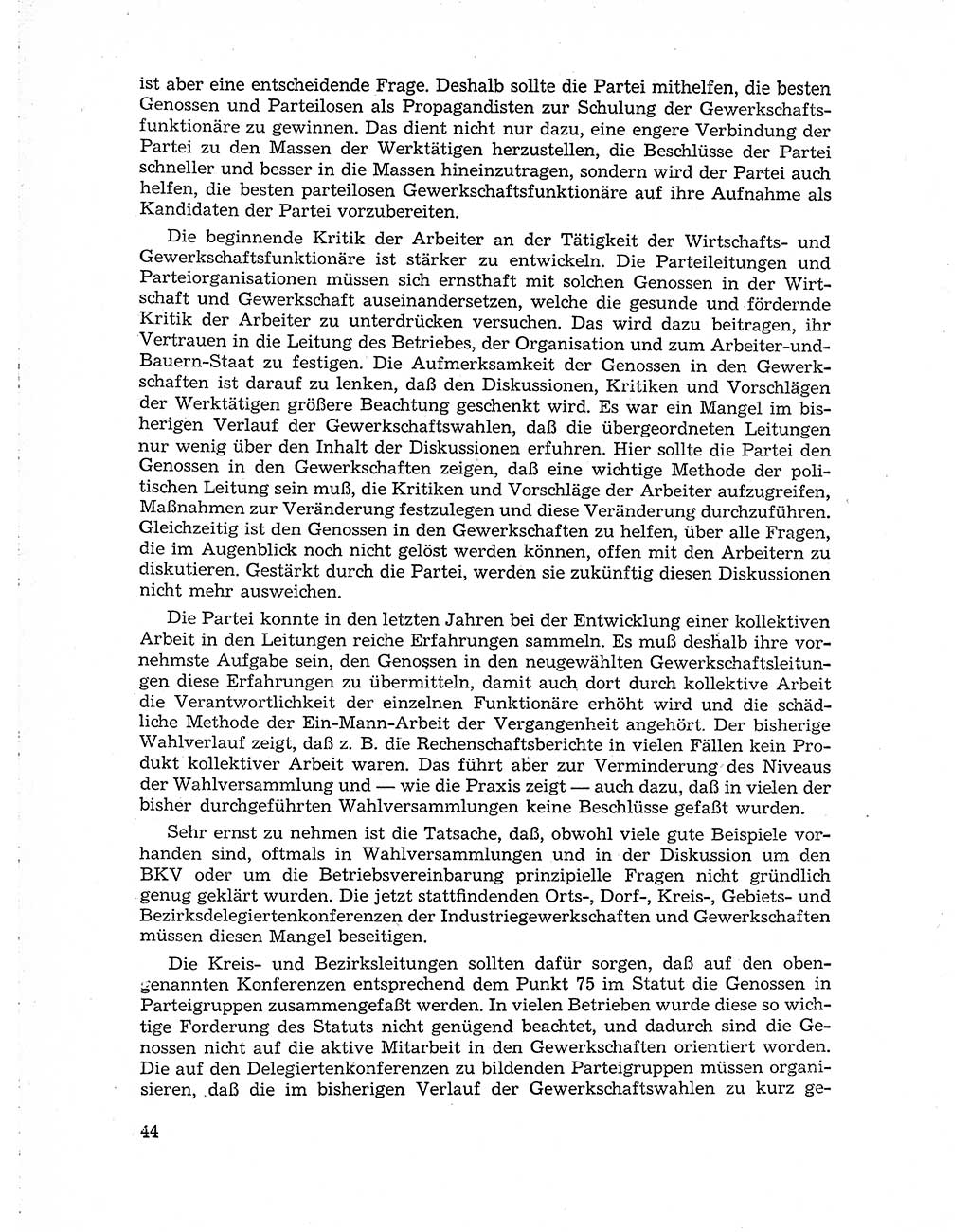 Neuer Weg (NW), Organ des Zentralkomitees (ZK) der SED (Sozialistische Einheitspartei Deutschlands) für Fragen des Parteiaufbaus und des Parteilebens, 10. Jahrgang [Deutsche Demokratische Republik (DDR)] 1955, Seite 44 (NW ZK SED DDR 1955, S. 44)