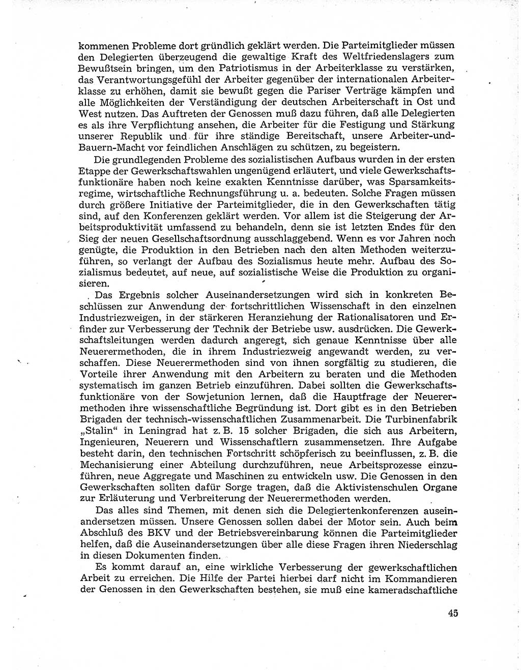 Neuer Weg (NW), Organ des Zentralkomitees (ZK) der SED (Sozialistische Einheitspartei Deutschlands) für Fragen des Parteiaufbaus und des Parteilebens, 10. Jahrgang [Deutsche Demokratische Republik (DDR)] 1955, Seite 45 (NW ZK SED DDR 1955, S. 45)