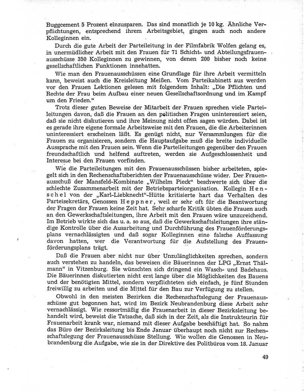 Neuer Weg (NW), Organ des Zentralkomitees (ZK) der SED (Sozialistische Einheitspartei Deutschlands) für Fragen des Parteiaufbaus und des Parteilebens, 10. Jahrgang [Deutsche Demokratische Republik (DDR)] 1955, Seite 49 (NW ZK SED DDR 1955, S. 49)