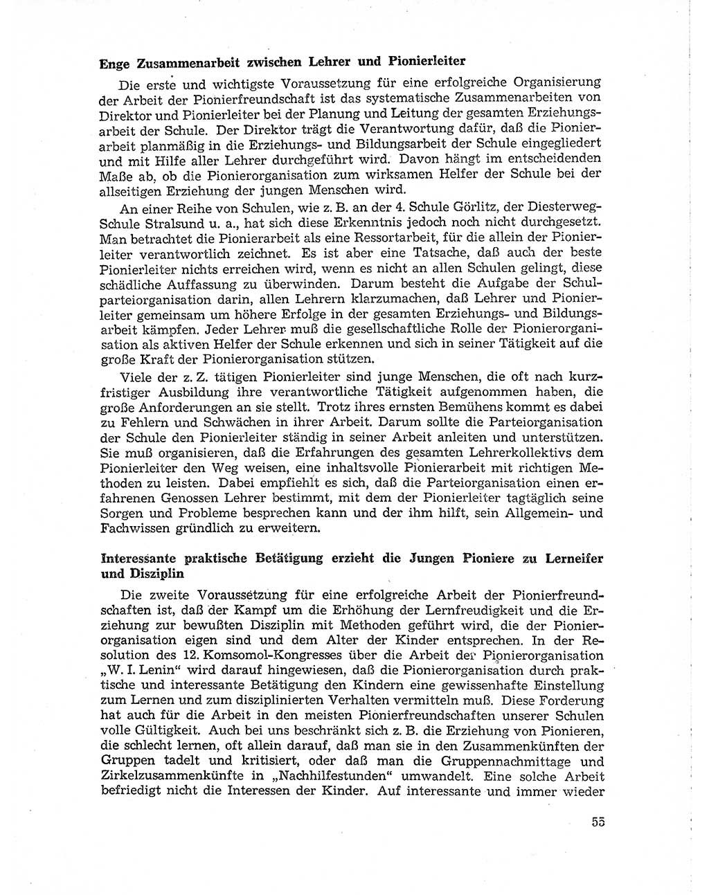 Neuer Weg (NW), Organ des Zentralkomitees (ZK) der SED (Sozialistische Einheitspartei Deutschlands) für Fragen des Parteiaufbaus und des Parteilebens, 10. Jahrgang [Deutsche Demokratische Republik (DDR)] 1955, Seite 55 (NW ZK SED DDR 1955, S. 55)