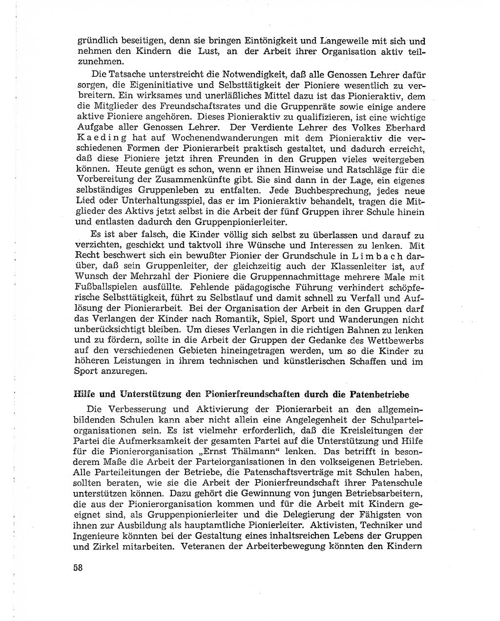 Neuer Weg (NW), Organ des Zentralkomitees (ZK) der SED (Sozialistische Einheitspartei Deutschlands) für Fragen des Parteiaufbaus und des Parteilebens, 10. Jahrgang [Deutsche Demokratische Republik (DDR)] 1955, Seite 58 (NW ZK SED DDR 1955, S. 58)