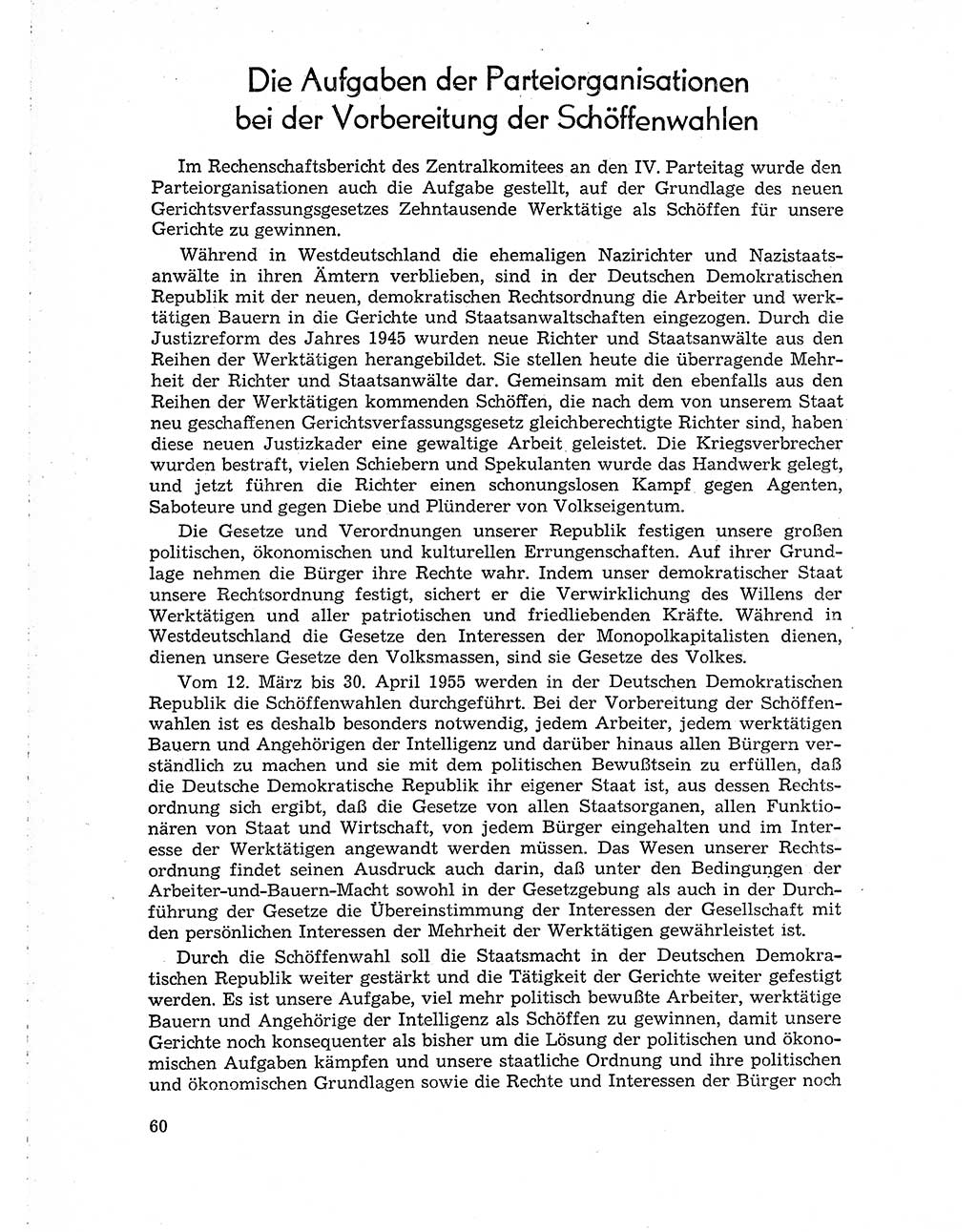 Neuer Weg (NW), Organ des Zentralkomitees (ZK) der SED (Sozialistische Einheitspartei Deutschlands) für Fragen des Parteiaufbaus und des Parteilebens, 10. Jahrgang [Deutsche Demokratische Republik (DDR)] 1955, Seite 60 (NW ZK SED DDR 1955, S. 60)