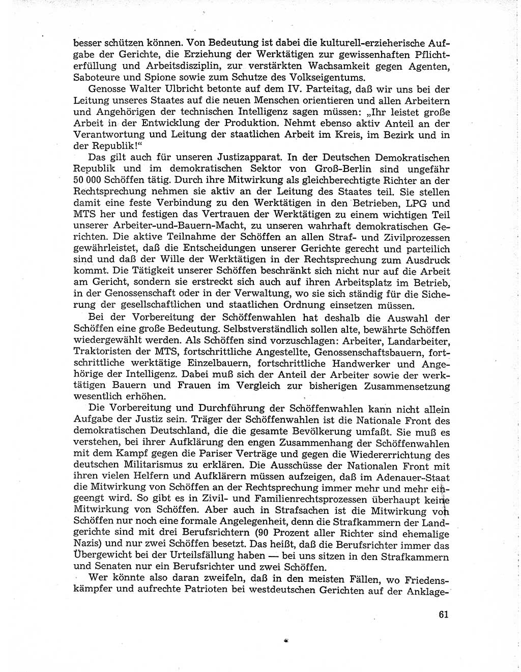 Neuer Weg (NW), Organ des Zentralkomitees (ZK) der SED (Sozialistische Einheitspartei Deutschlands) für Fragen des Parteiaufbaus und des Parteilebens, 10. Jahrgang [Deutsche Demokratische Republik (DDR)] 1955, Seite 61 (NW ZK SED DDR 1955, S. 61)