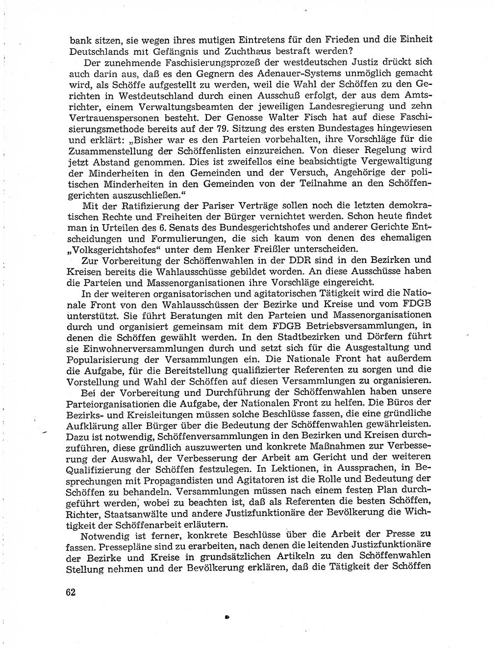 Neuer Weg (NW), Organ des Zentralkomitees (ZK) der SED (Sozialistische Einheitspartei Deutschlands) für Fragen des Parteiaufbaus und des Parteilebens, 10. Jahrgang [Deutsche Demokratische Republik (DDR)] 1955, Seite 62 (NW ZK SED DDR 1955, S. 62)