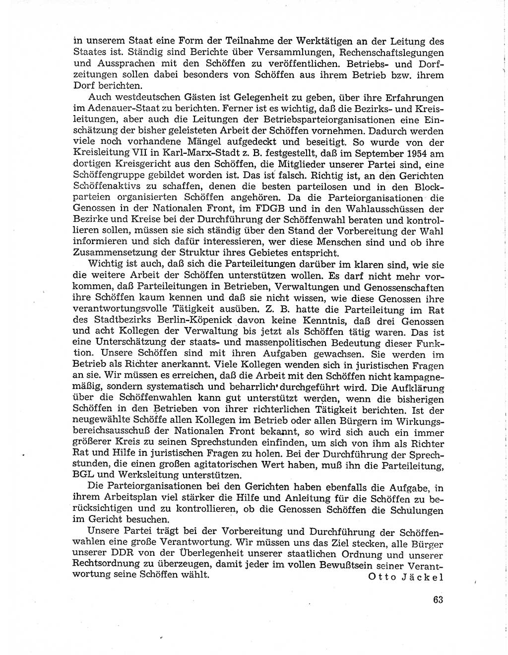 Neuer Weg (NW), Organ des Zentralkomitees (ZK) der SED (Sozialistische Einheitspartei Deutschlands) für Fragen des Parteiaufbaus und des Parteilebens, 10. Jahrgang [Deutsche Demokratische Republik (DDR)] 1955, Seite 63 (NW ZK SED DDR 1955, S. 63)