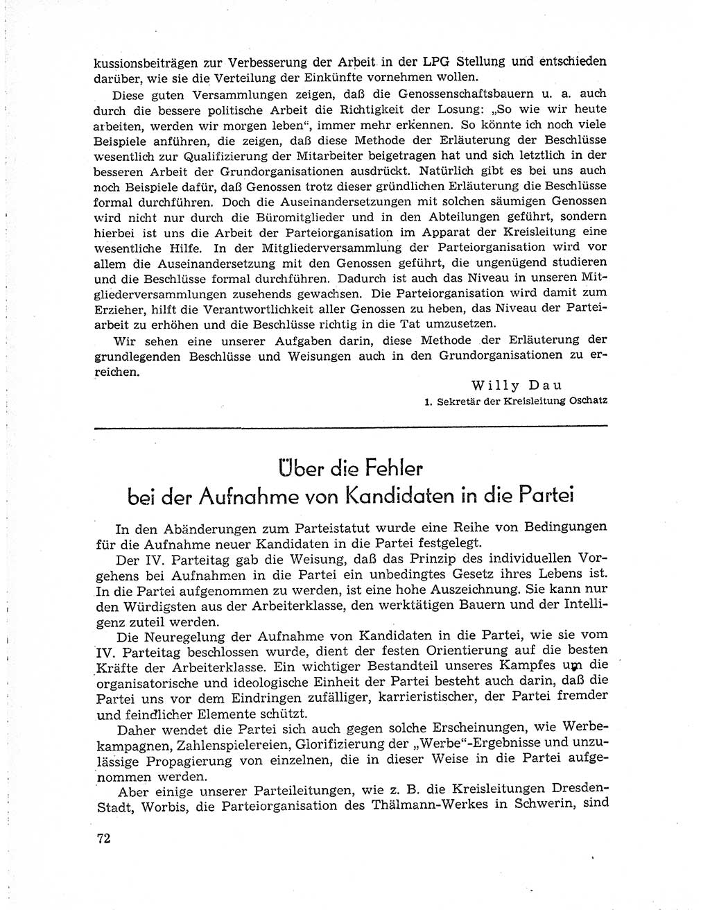Neuer Weg (NW), Organ des Zentralkomitees (ZK) der SED (Sozialistische Einheitspartei Deutschlands) für Fragen des Parteiaufbaus und des Parteilebens, 10. Jahrgang [Deutsche Demokratische Republik (DDR)] 1955, Seite 72 (NW ZK SED DDR 1955, S. 72)