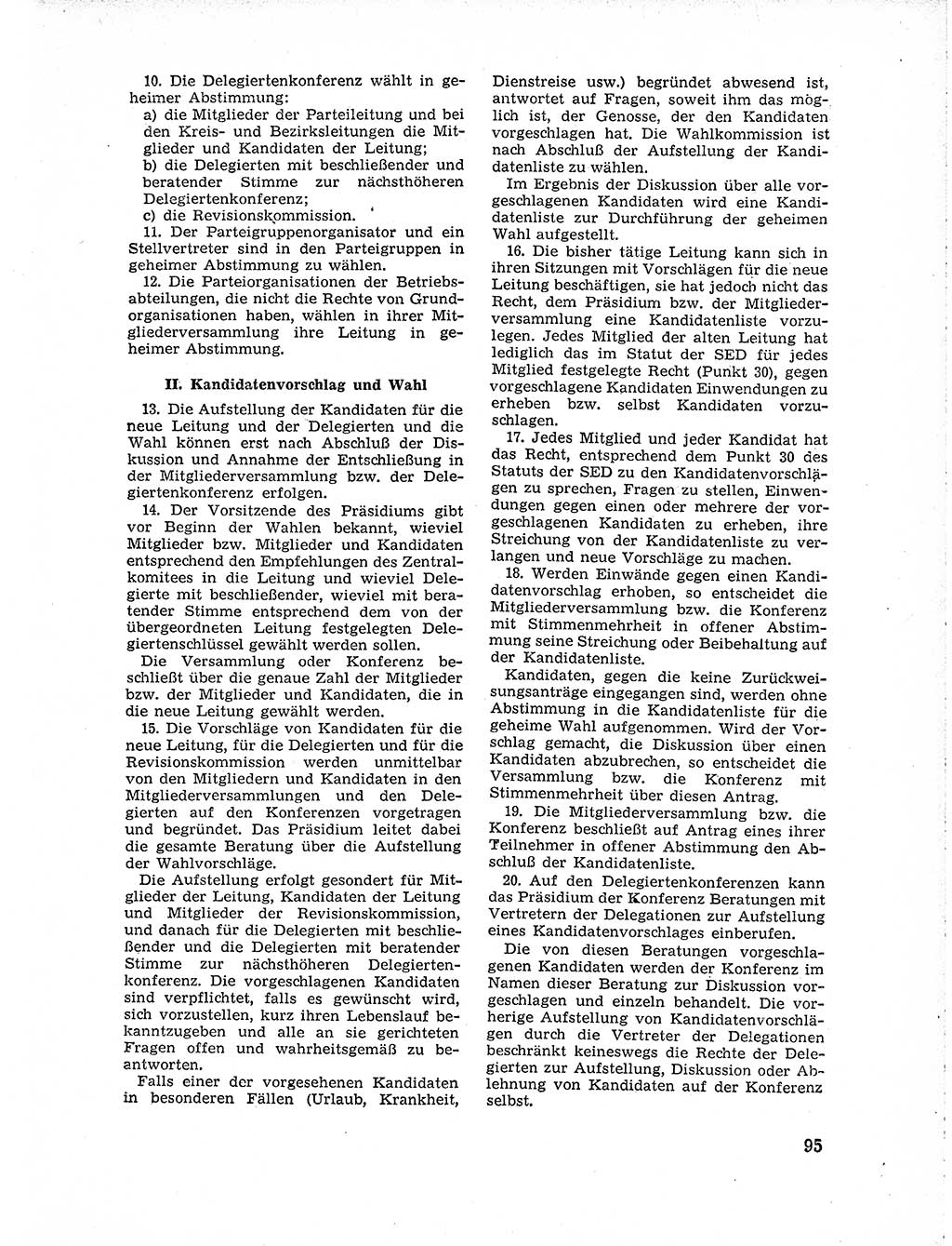 Neuer Weg (NW), Organ des Zentralkomitees (ZK) der SED (Sozialistische Einheitspartei Deutschlands) für Fragen des Parteiaufbaus und des Parteilebens, 10. Jahrgang [Deutsche Demokratische Republik (DDR)] 1955, Seite 95 (NW ZK SED DDR 1955, S. 95)