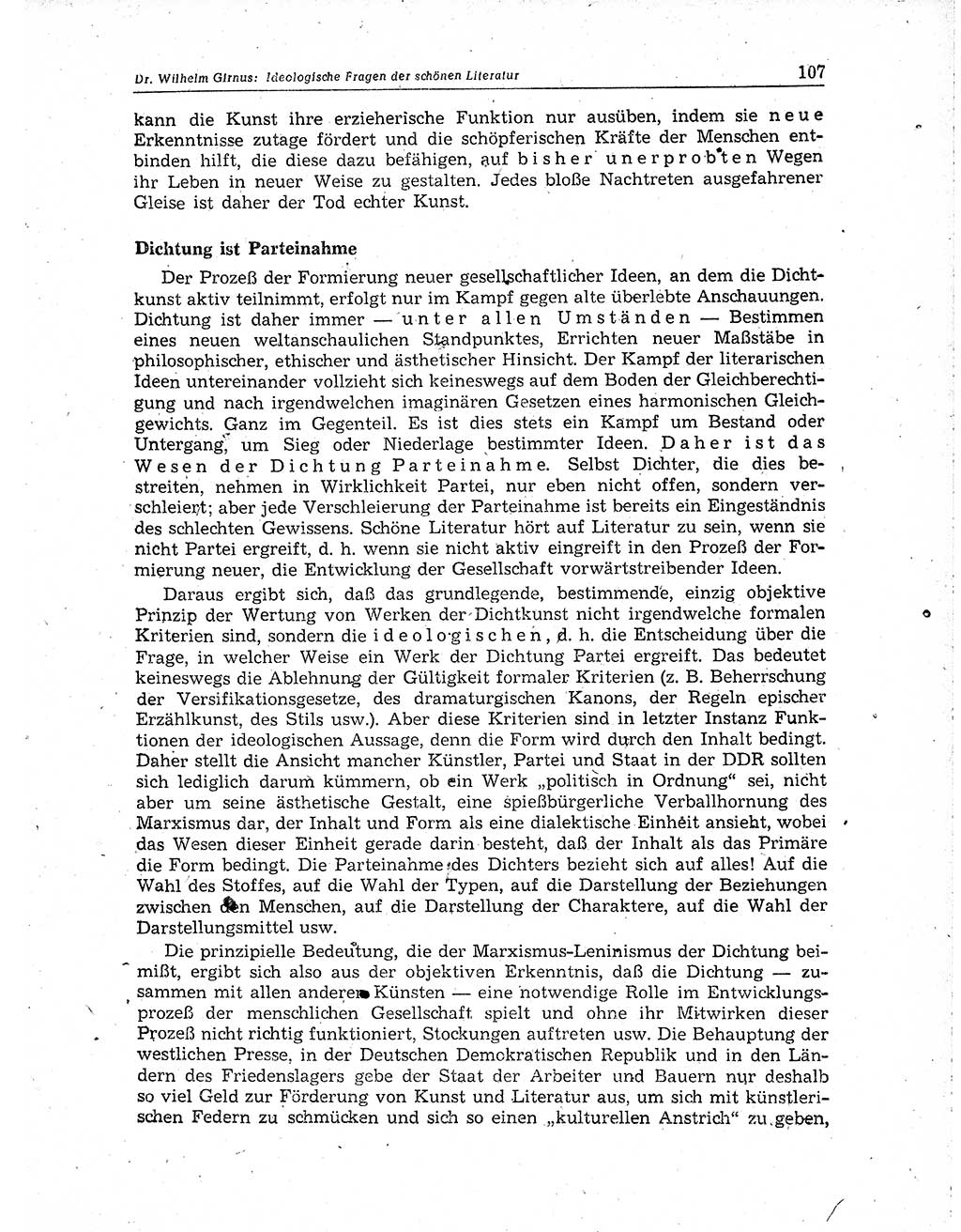 Neuer Weg (NW), Organ des Zentralkomitees (ZK) der SED (Sozialistische Einheitspartei Deutschlands) für Fragen des Parteiaufbaus und des Parteilebens, 10. Jahrgang [Deutsche Demokratische Republik (DDR)] 1955, Seite 107 (NW ZK SED DDR 1955, S. 107)