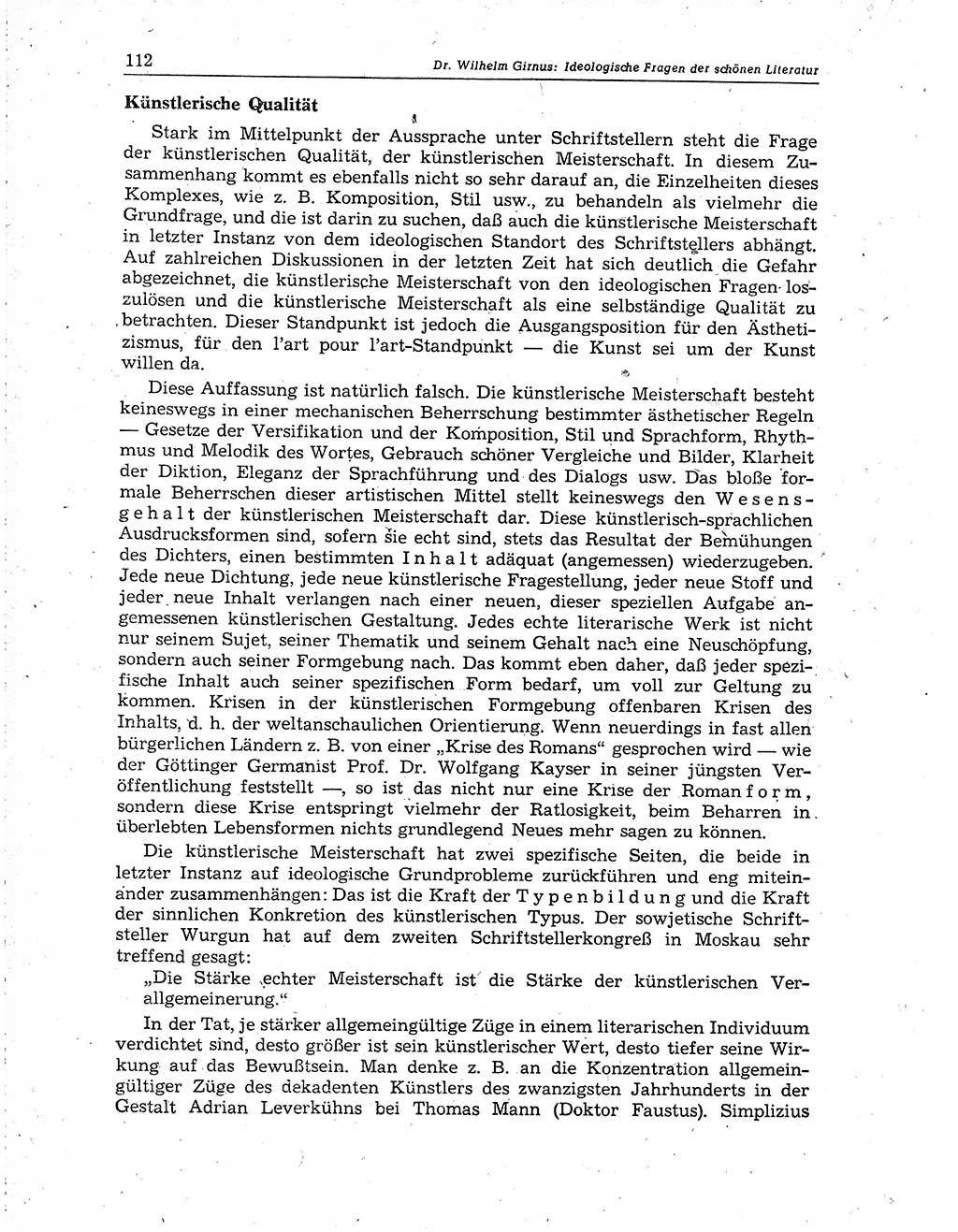 Neuer Weg (NW), Organ des Zentralkomitees (ZK) der SED (Sozialistische Einheitspartei Deutschlands) für Fragen des Parteiaufbaus und des Parteilebens, 10. Jahrgang [Deutsche Demokratische Republik (DDR)] 1955, Seite 112 (NW ZK SED DDR 1955, S. 112)