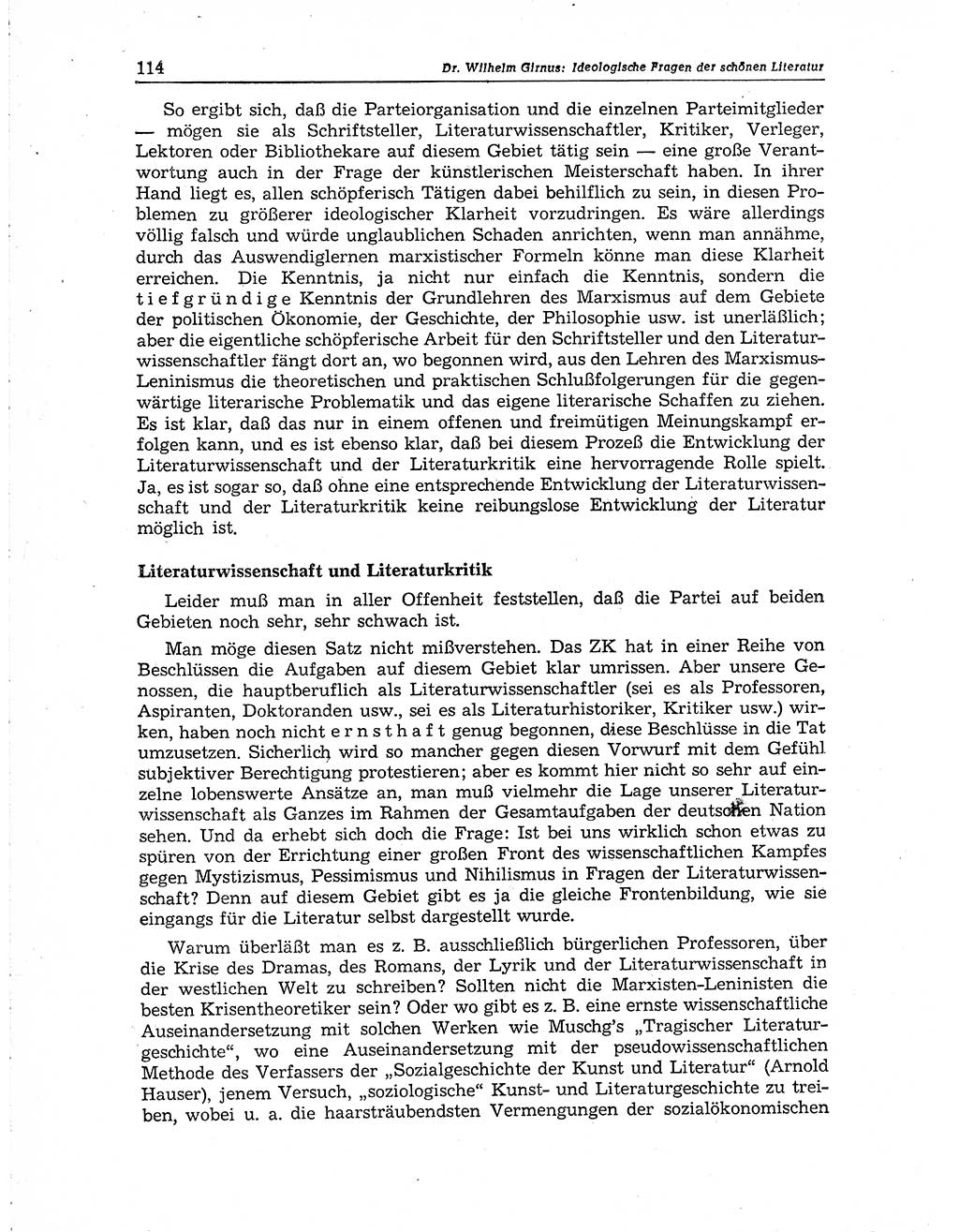 Neuer Weg (NW), Organ des Zentralkomitees (ZK) der SED (Sozialistische Einheitspartei Deutschlands) für Fragen des Parteiaufbaus und des Parteilebens, 10. Jahrgang [Deutsche Demokratische Republik (DDR)] 1955, Seite 114 (NW ZK SED DDR 1955, S. 114)