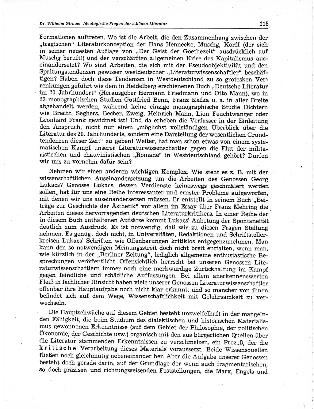 Neuer Weg (NW), Organ des Zentralkomitees (ZK) der SED (Sozialistische Einheitspartei Deutschlands) für Fragen des Parteiaufbaus und des Parteilebens, 10. Jahrgang [Deutsche Demokratische Republik (DDR)] 1955, Seite 115 (NW ZK SED DDR 1955, S. 115)