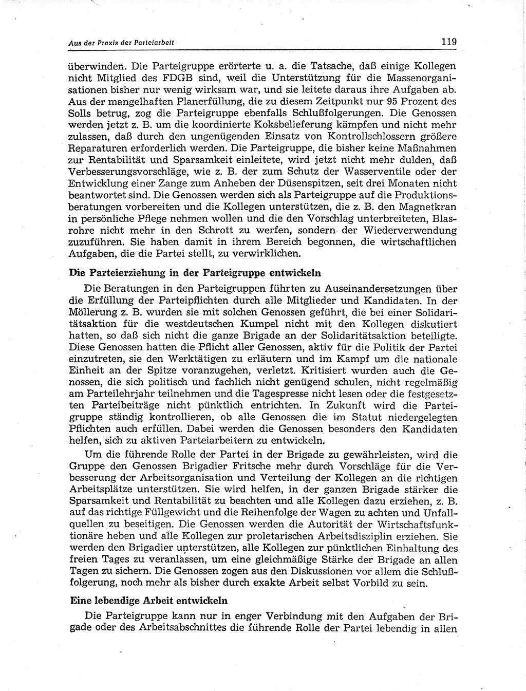 Neuer Weg (NW), Organ des Zentralkomitees (ZK) der SED (Sozialistische Einheitspartei Deutschlands) für Fragen des Parteiaufbaus und des Parteilebens, 10. Jahrgang [Deutsche Demokratische Republik (DDR)] 1955, Seite 119 (NW ZK SED DDR 1955, S. 119)
