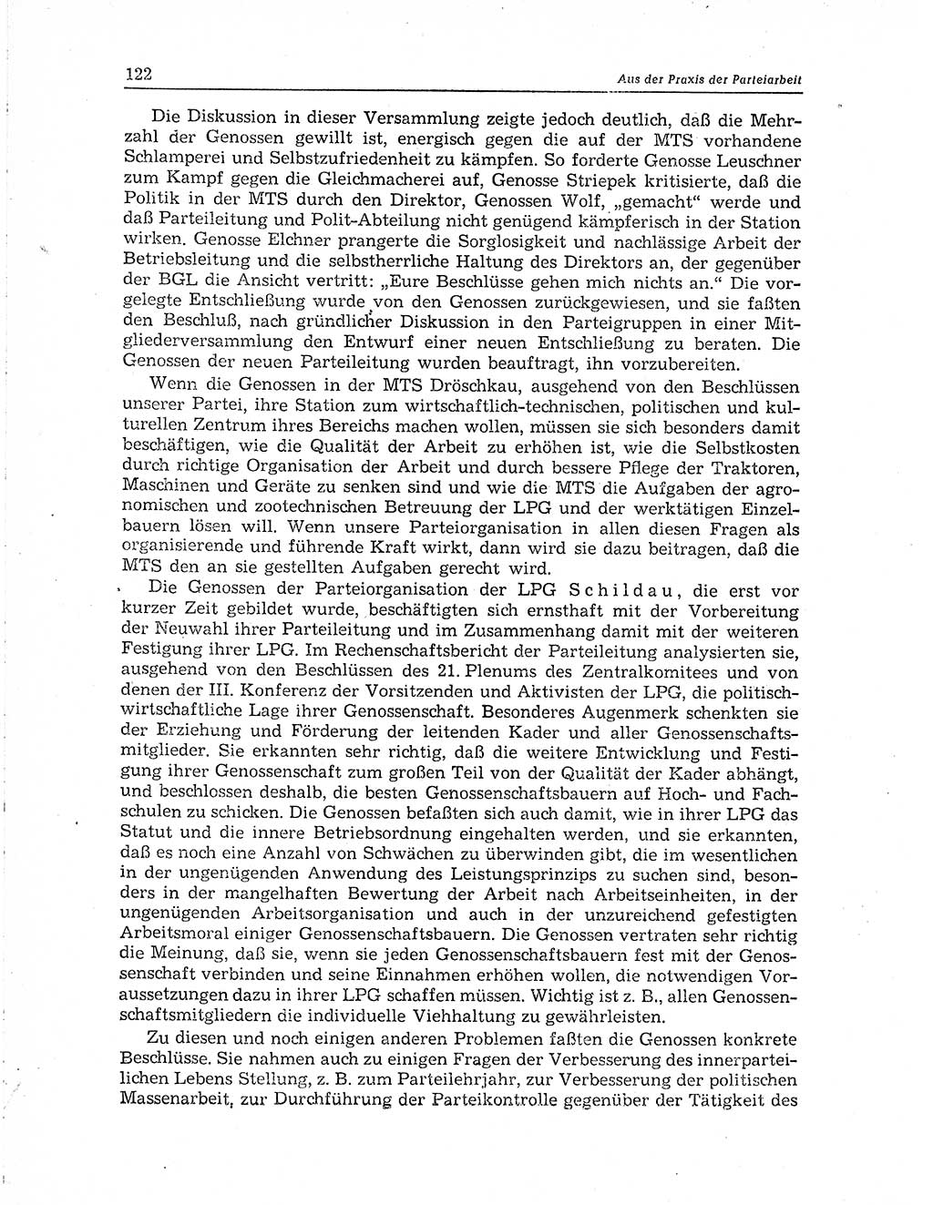 Neuer Weg (NW), Organ des Zentralkomitees (ZK) der SED (Sozialistische Einheitspartei Deutschlands) für Fragen des Parteiaufbaus und des Parteilebens, 10. Jahrgang [Deutsche Demokratische Republik (DDR)] 1955, Seite 122 (NW ZK SED DDR 1955, S. 122)