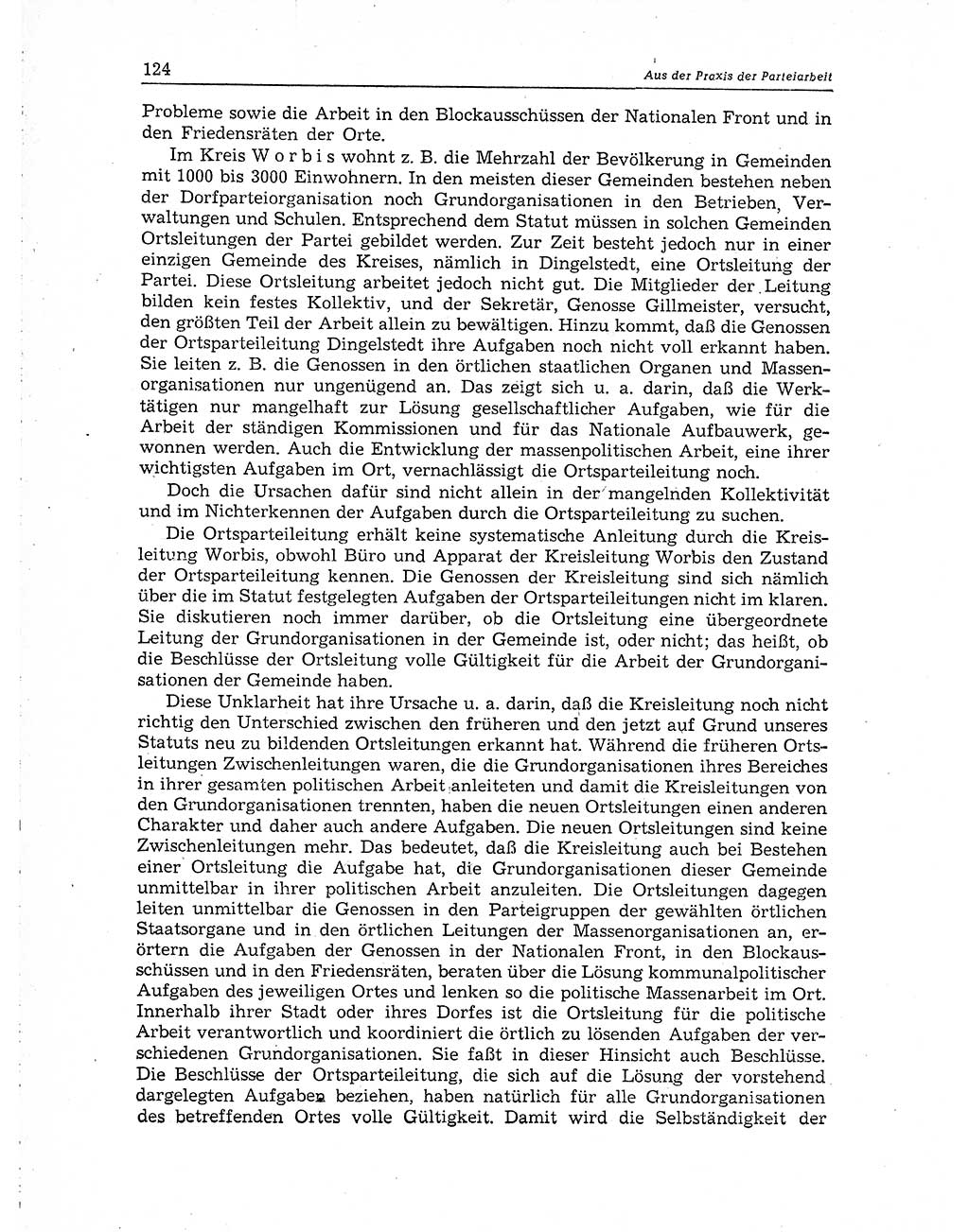 Neuer Weg (NW), Organ des Zentralkomitees (ZK) der SED (Sozialistische Einheitspartei Deutschlands) für Fragen des Parteiaufbaus und des Parteilebens, 10. Jahrgang [Deutsche Demokratische Republik (DDR)] 1955, Seite 124 (NW ZK SED DDR 1955, S. 124)