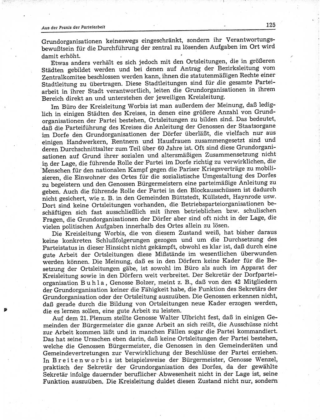 Neuer Weg (NW), Organ des Zentralkomitees (ZK) der SED (Sozialistische Einheitspartei Deutschlands) für Fragen des Parteiaufbaus und des Parteilebens, 10. Jahrgang [Deutsche Demokratische Republik (DDR)] 1955, Seite 125 (NW ZK SED DDR 1955, S. 125)